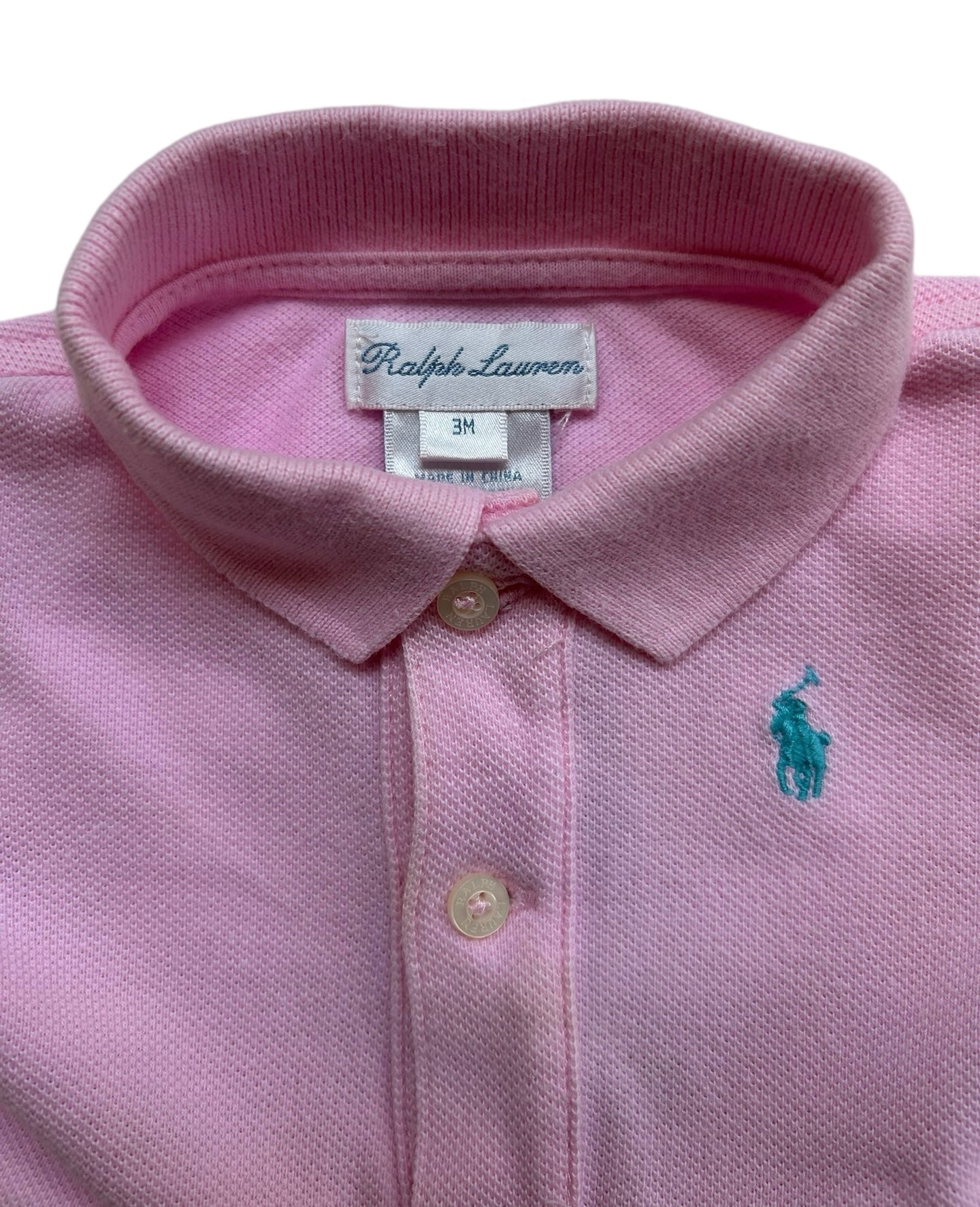 3M Baby Girl Ralph Lauren Pink Pique Knit  Polo Dress