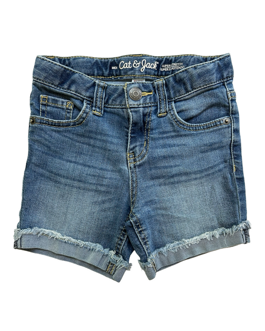 XS 4T -5T Toddler Girls Cat & Jack Denim Jean Shorts With adjustable Waist