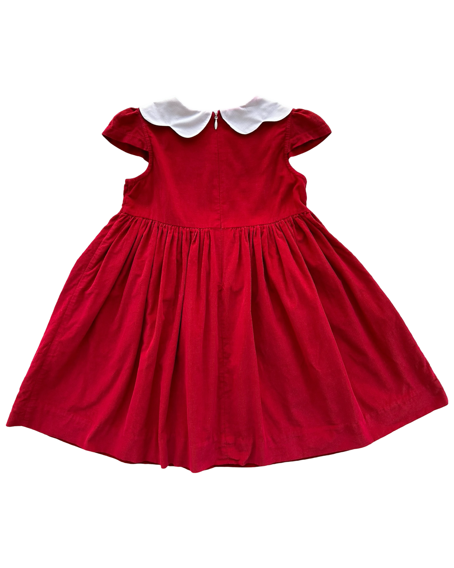 4T Toddler Girl Red Corduroy Bella Bliss Flutter Sleeve Dress