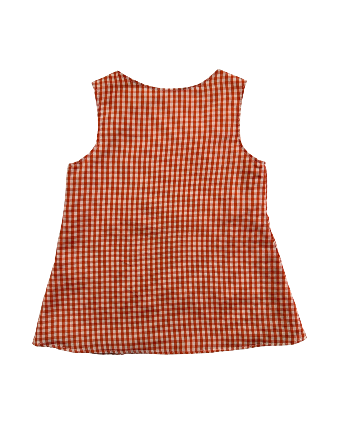 6-12M Baby Girl Thanksgiving Turkey Appliqué Orange Gingham Dress