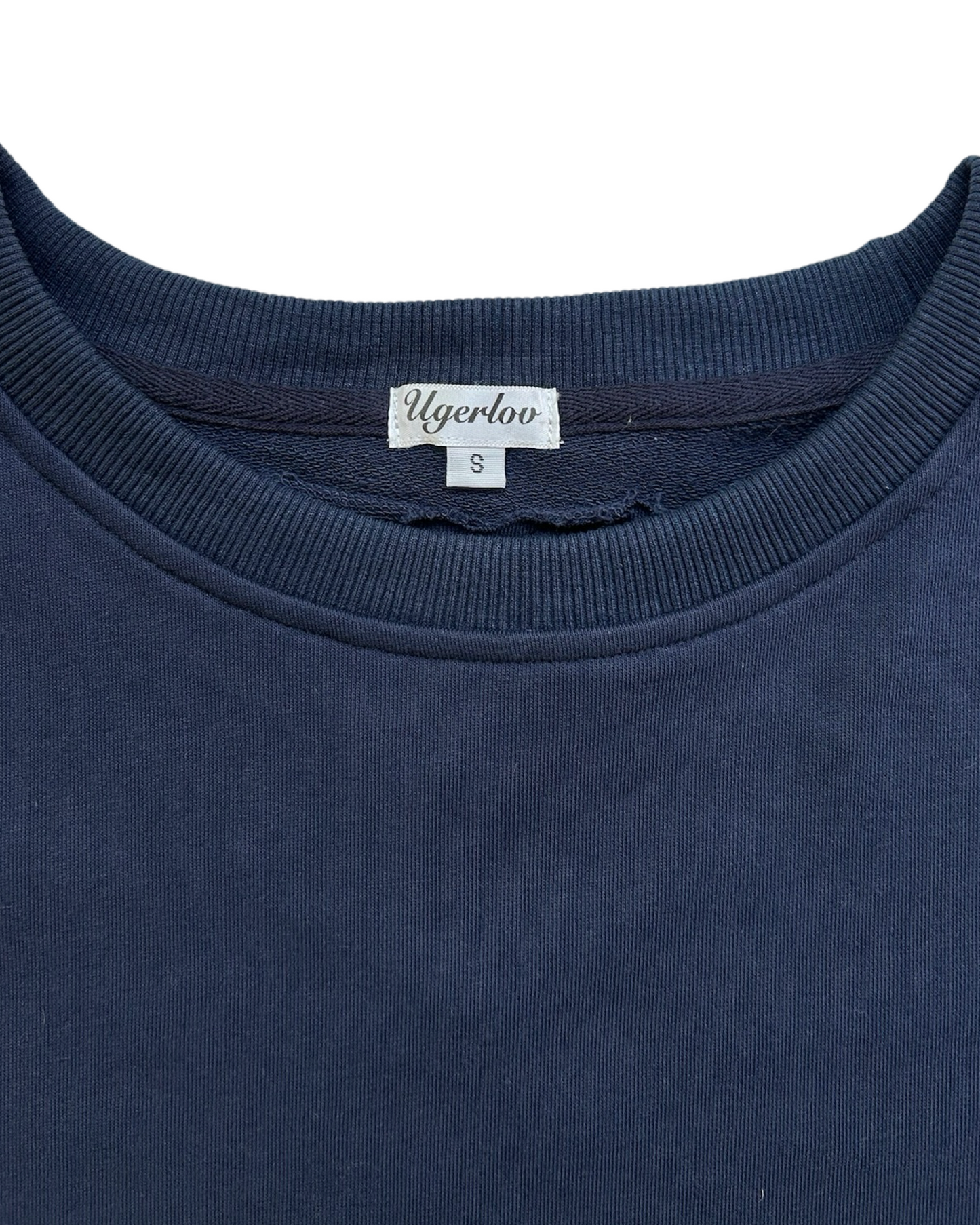 Women's Oversized Navy and Khaki Pleated Bottom Sweatshirt Dress Size Small