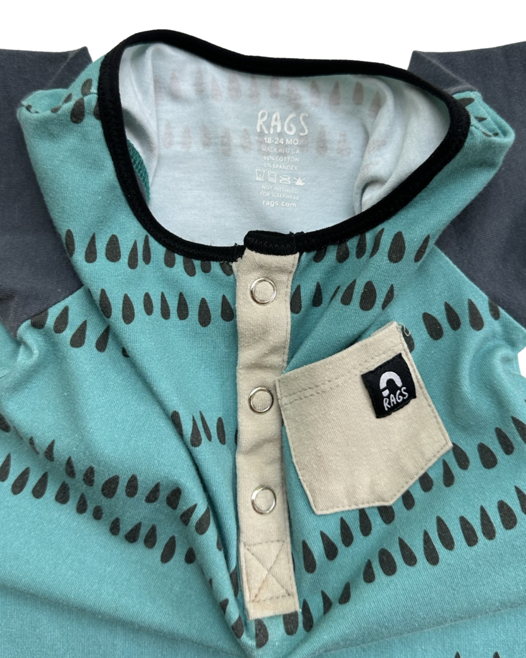 18-24M Baby Boy / Girl RAGS to Raches Green Watermelon Romper