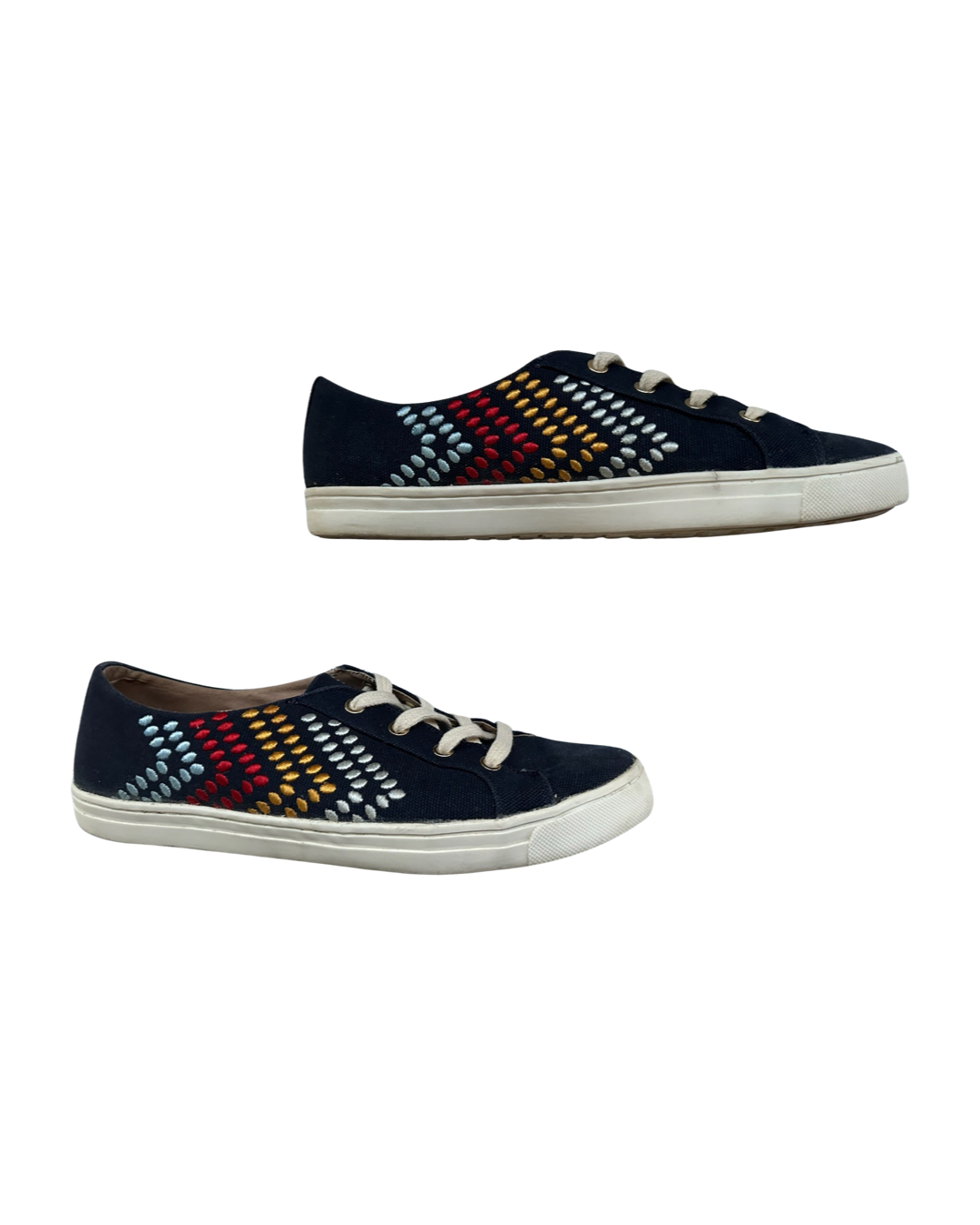 Jack Rogers. Womens US 8.0. Navy Luna Canvas Limited Edition Embroidered Sneaker