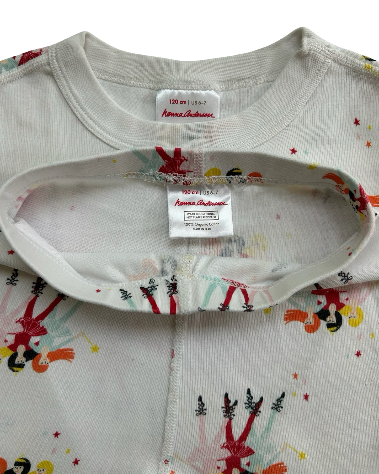 6T-7T Toddler Girl Hanna Andersson Holiday Print Christmas PJs