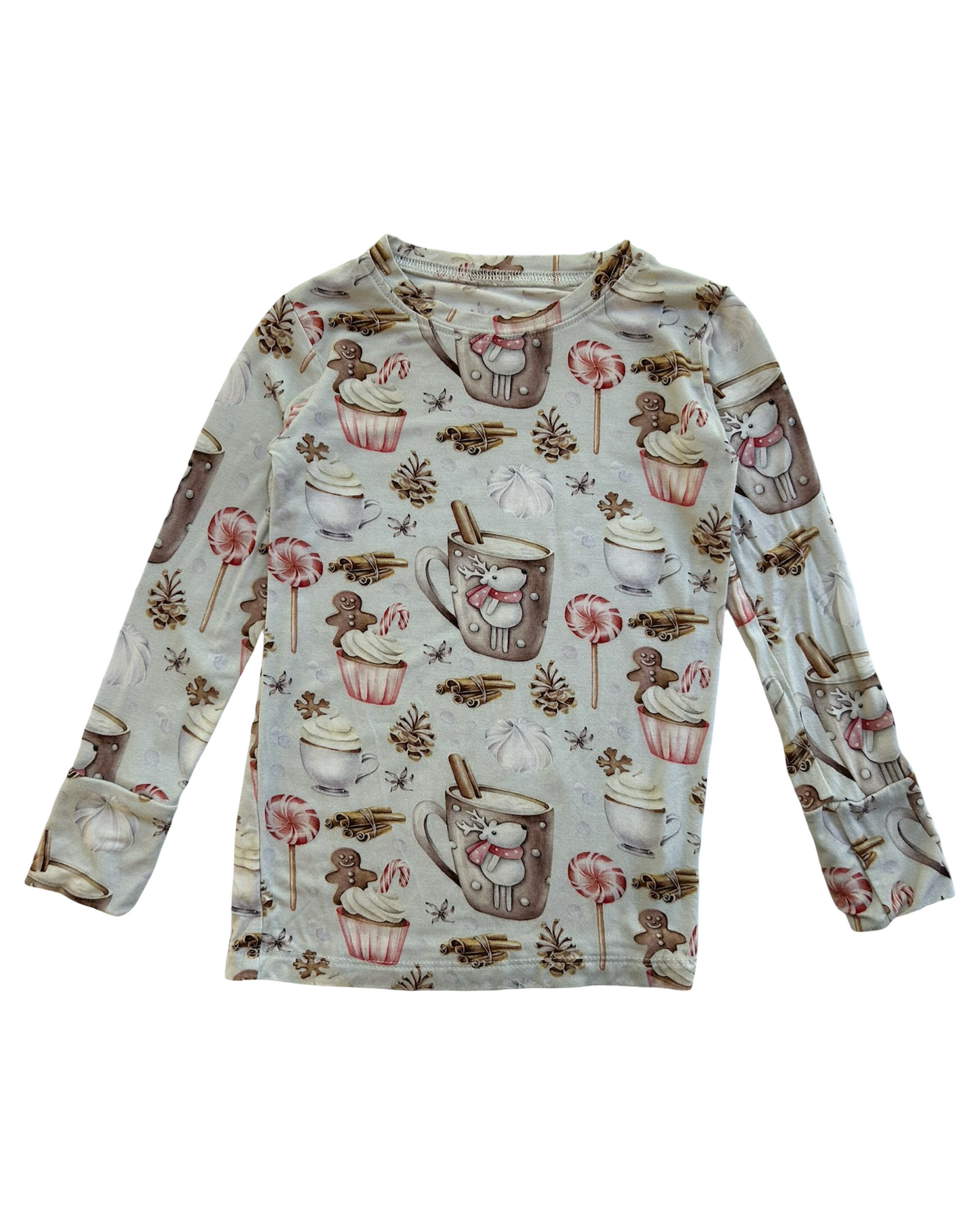 3T Toddler Girls Lev Baby Christmas Joy Cocoa Bamboo Lounge Pajama 2 Piece Set