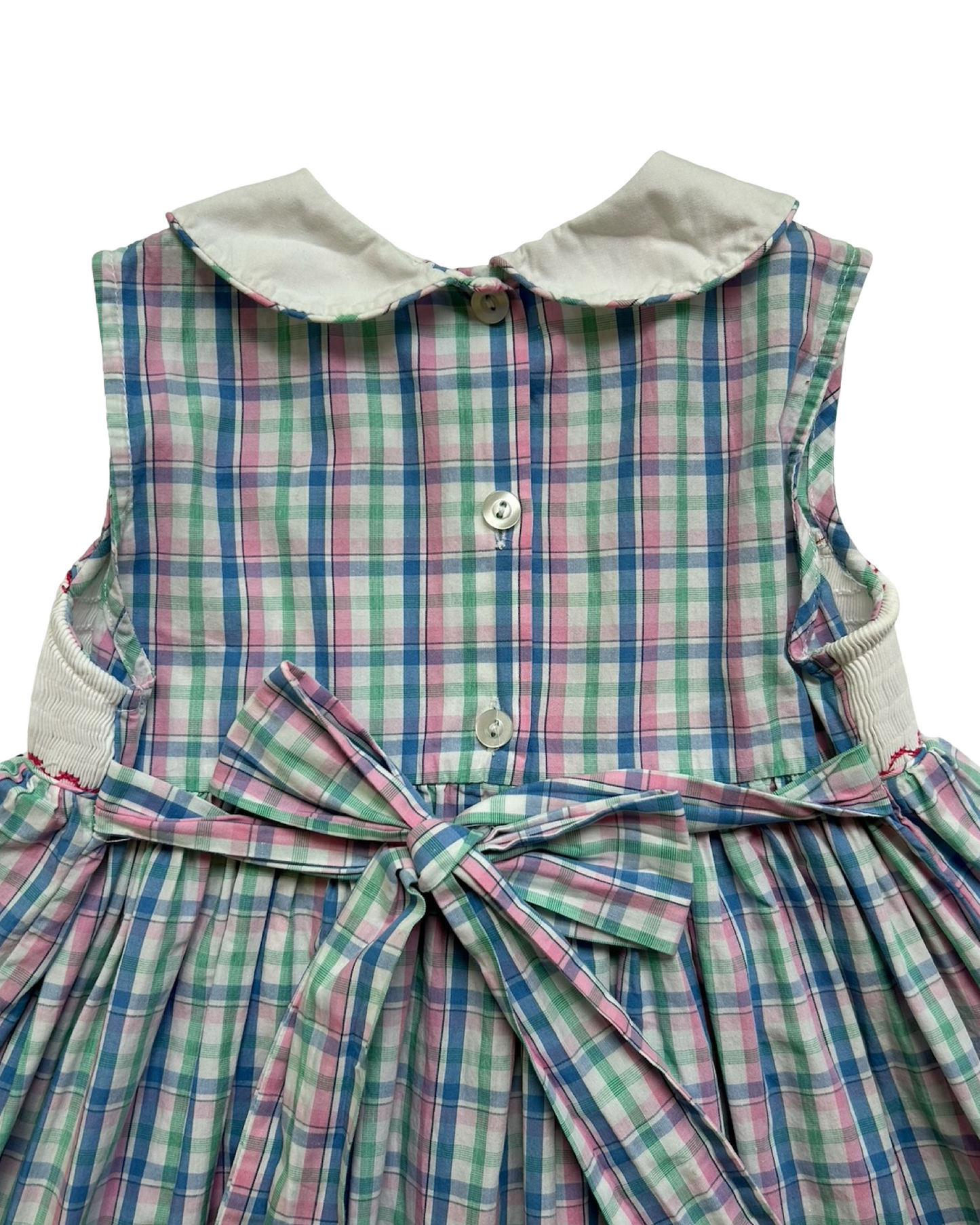 4T Toddlers Girls Bell Terrell By Johnston Plaid, Cupcake 🧁Embroidered Smocked Dress.