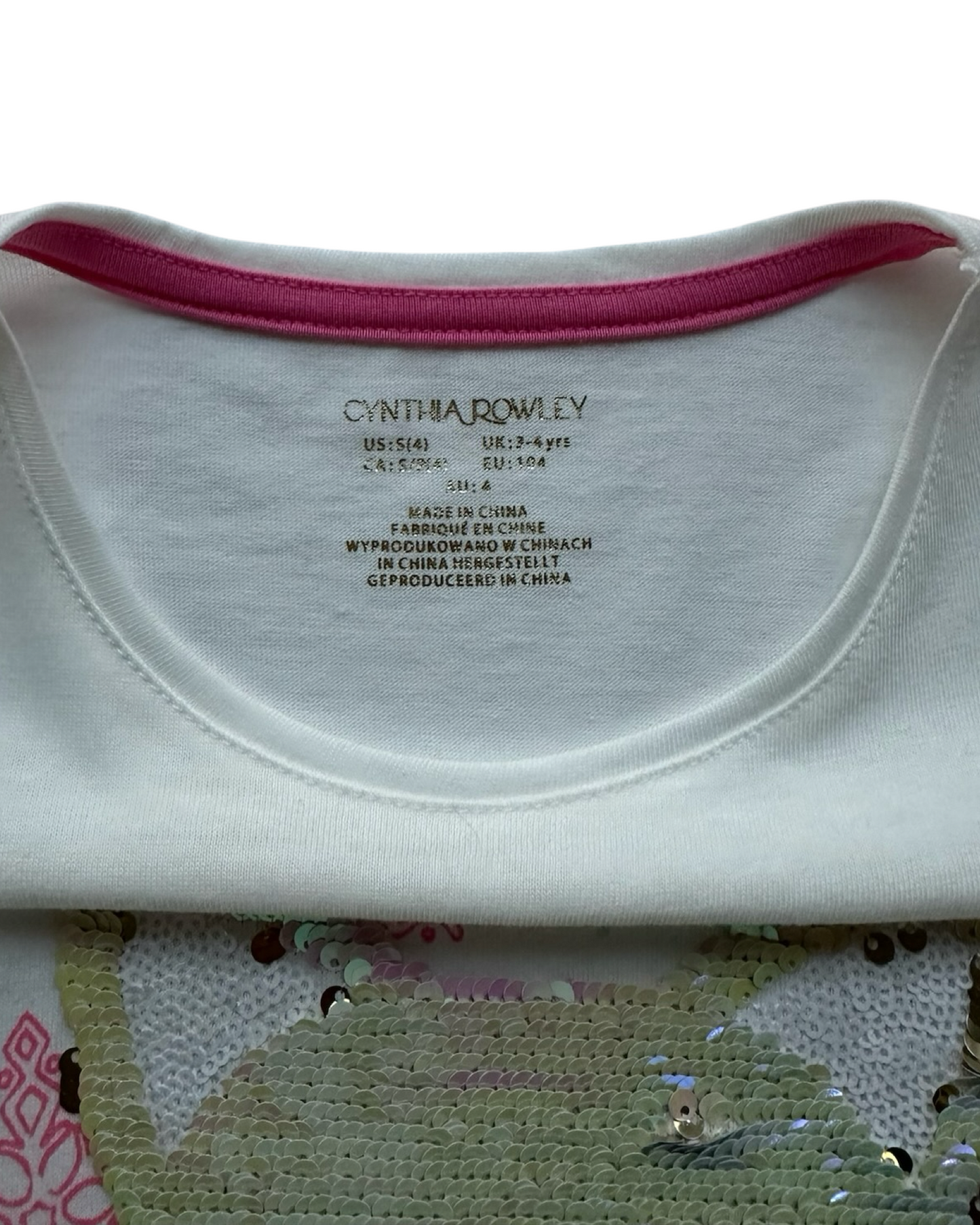 4T Toddler Girls Cynthia Rowley Christmas Winter Fox Sequins Shirt.