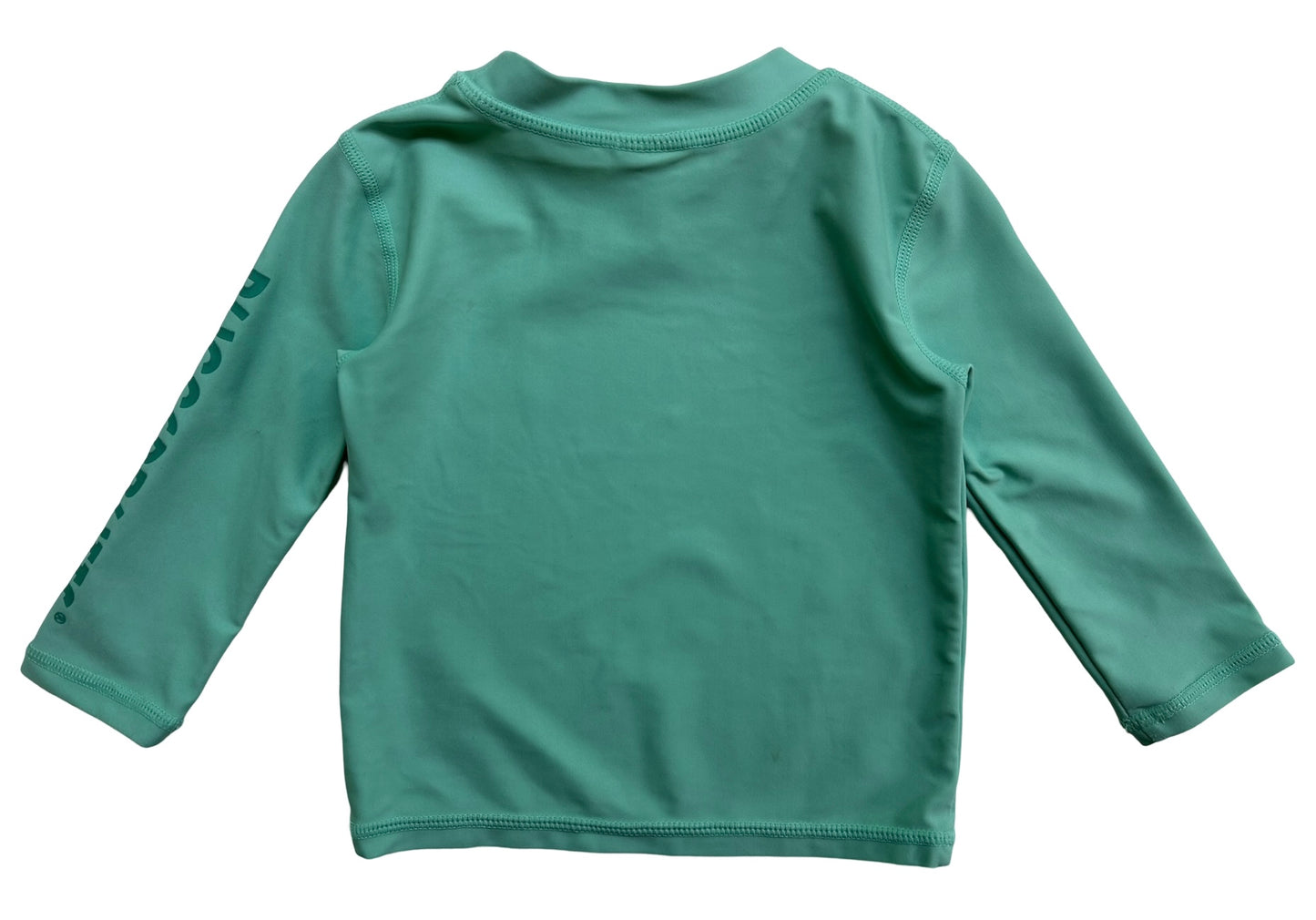 6-12M RuggedButts Baby Boy Green RashGuard Shirt Swimsuit.