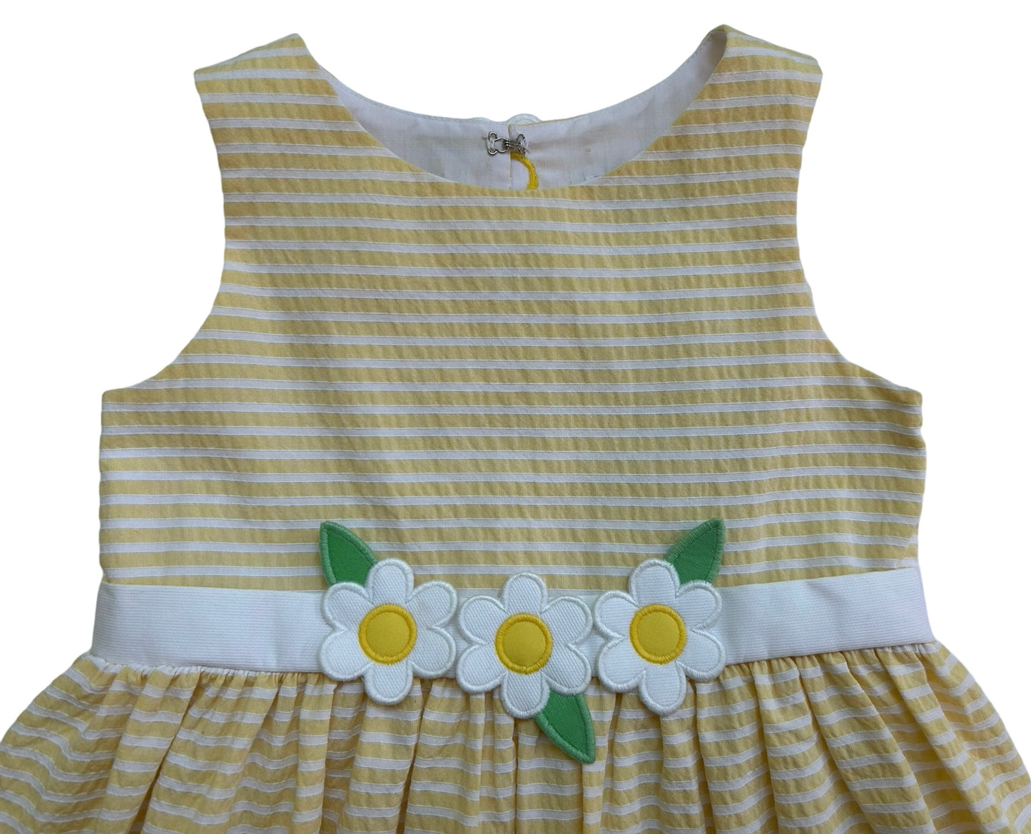 4T Florence Eiseman Yellow Striped / Flowers Dress NWT.