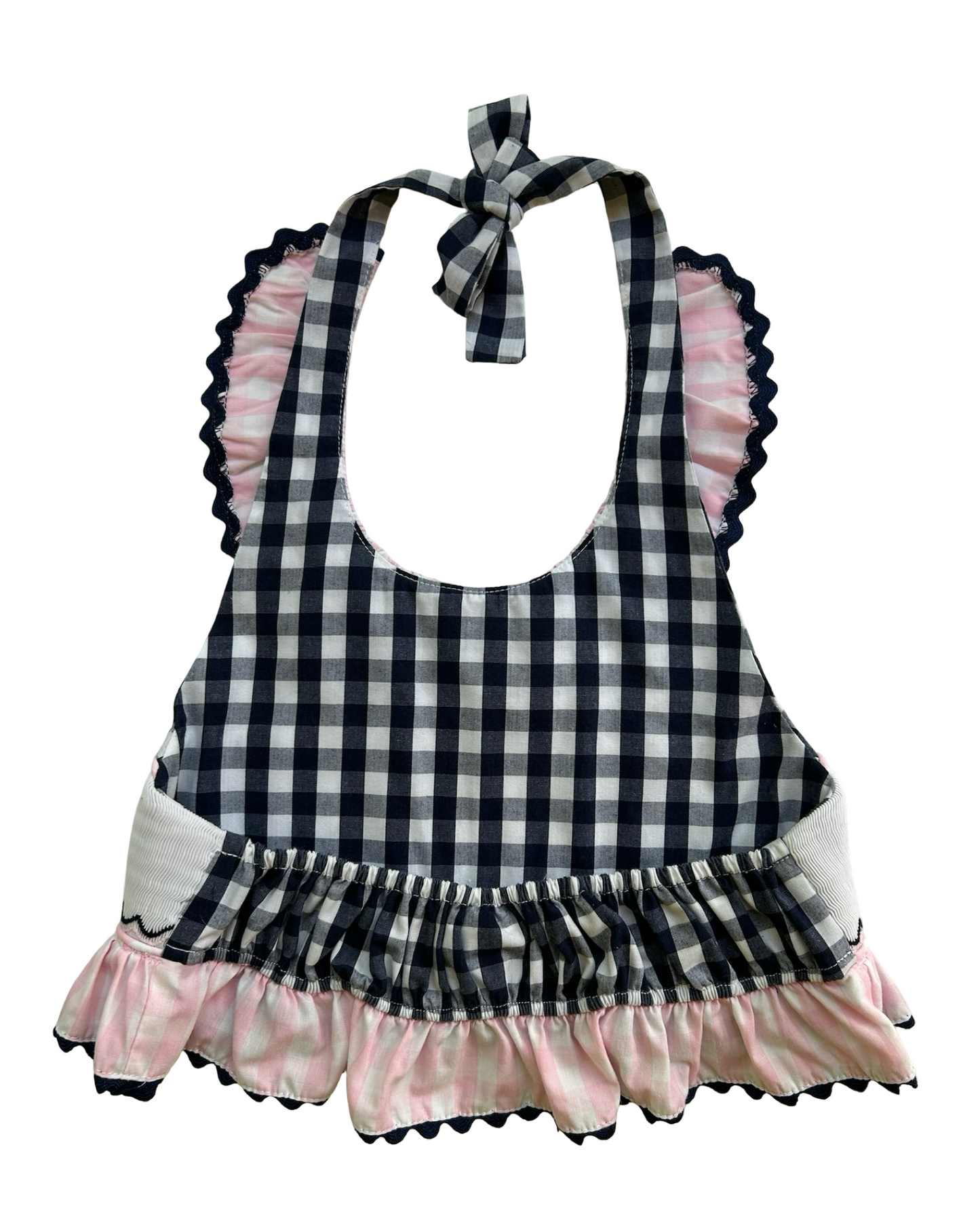 6T Toddlers Girls Shrimp & Grits Smocked And Gingham Pattern Swimsuit Two Pieces Set