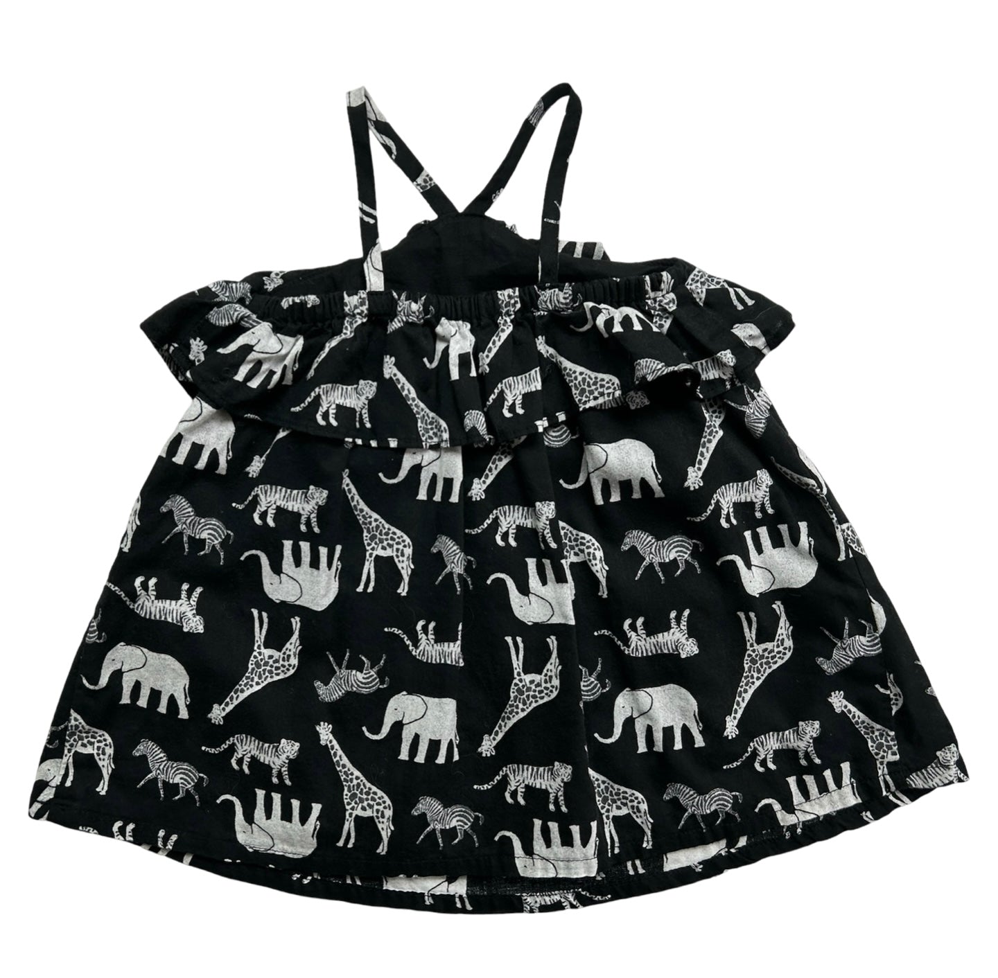 3M-6M Baby Girls Old Navy Ruffle Top Safari  Animal Dress