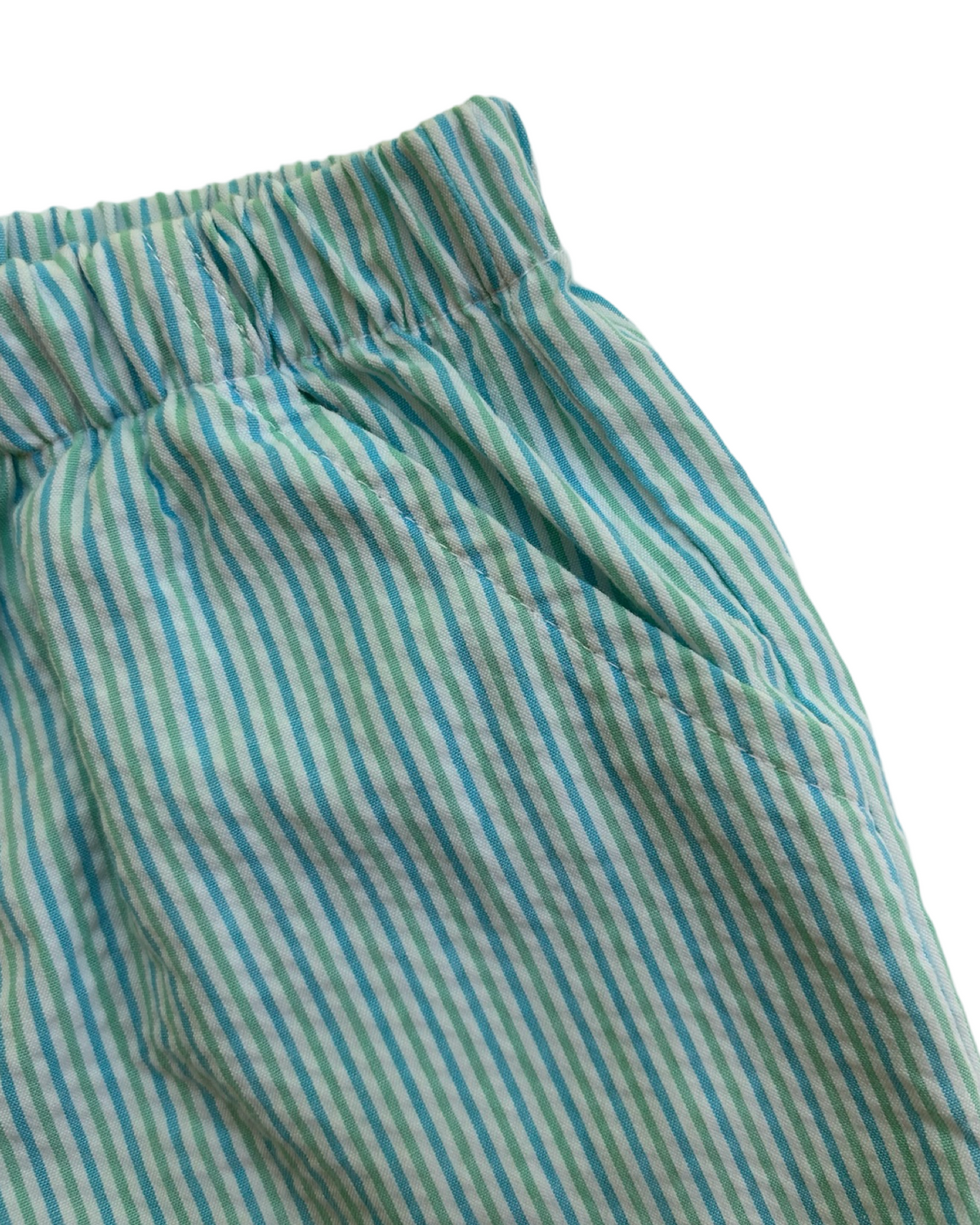 2T Toddler Boy Boutique Bailey Boys Light Blue & Green Striped Shorts