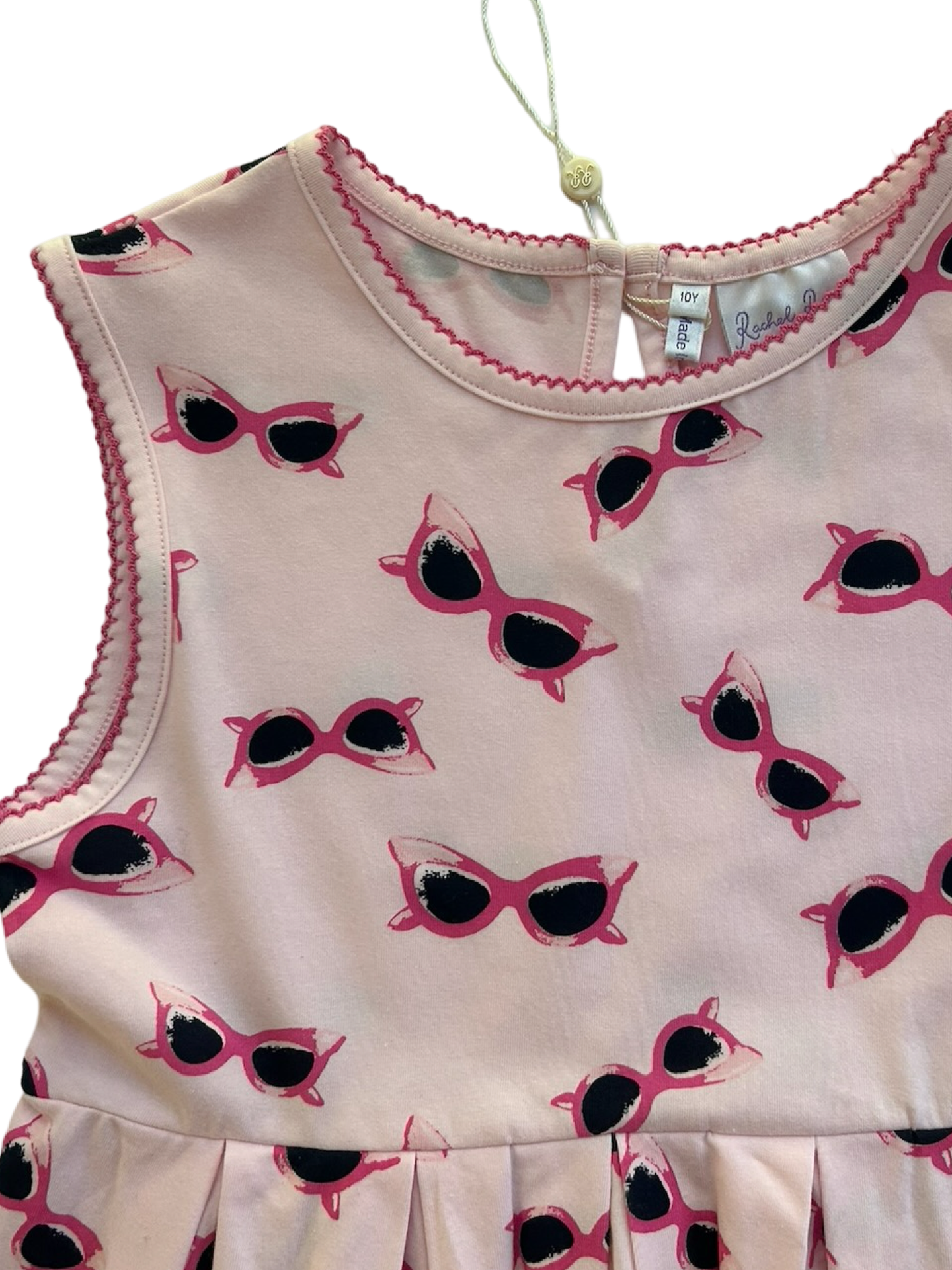 New Rachel Riley Pink Sunglass Tank Dress Size 10Y Girls