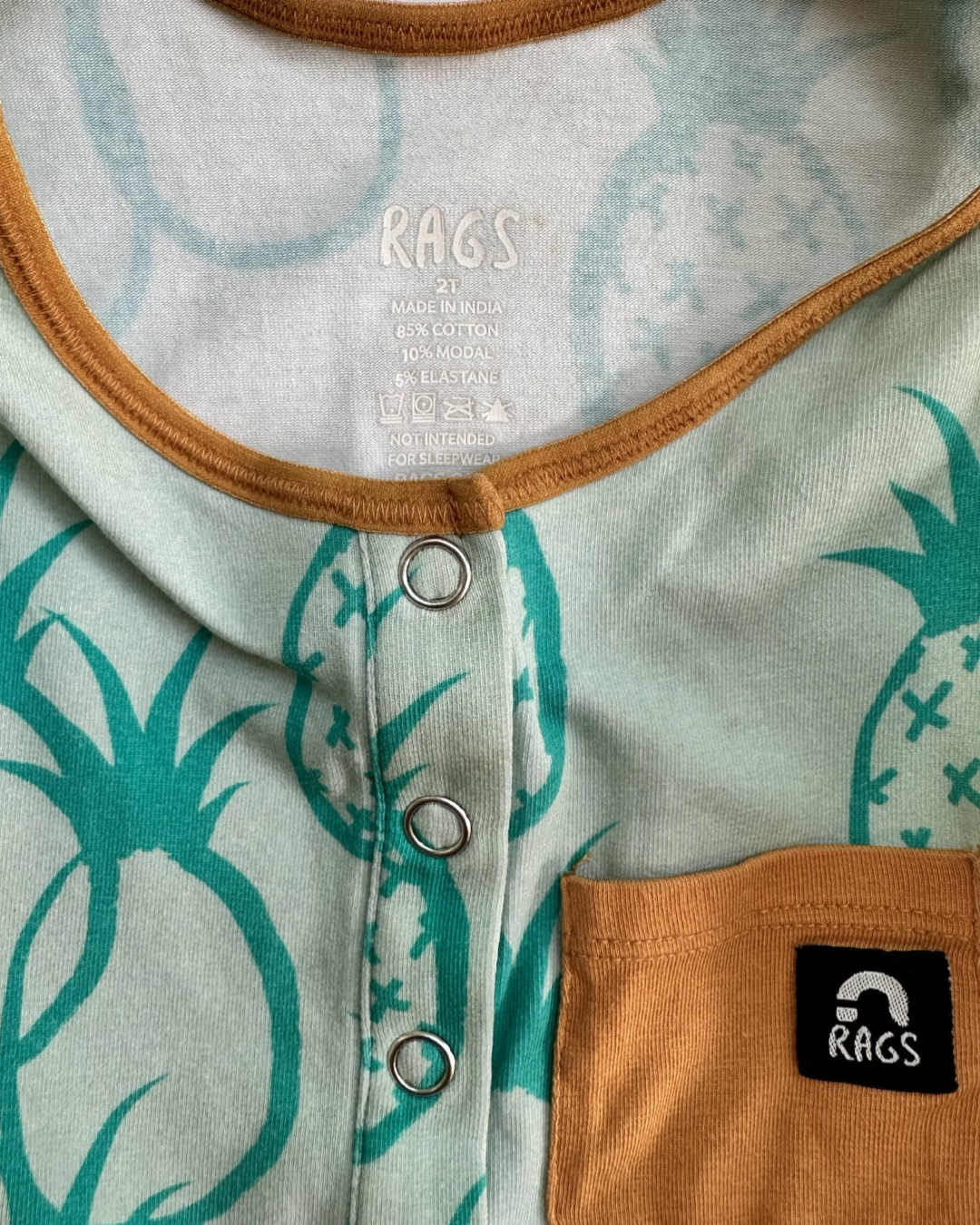 2T Toddler Boy / Girl RAGS to Raches Pineapple Tank Shortie Romper