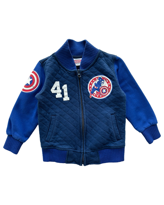2T Toddler Boy Marvel Captain America Full Zip Sweater Jacket