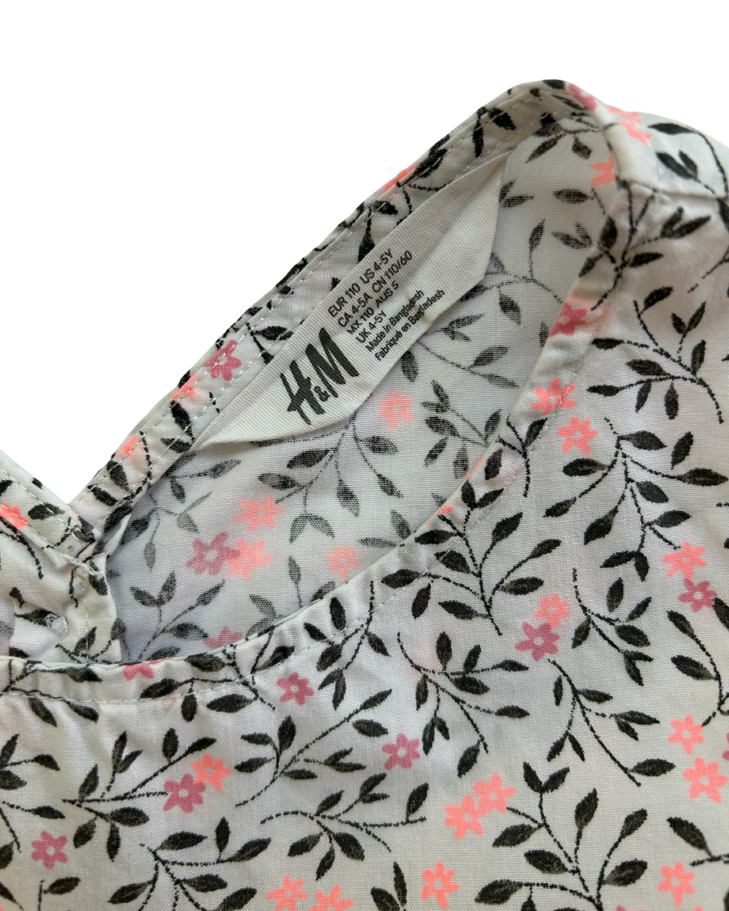 4-5Y Toddler Girls H&M Cotton Floral Dress.