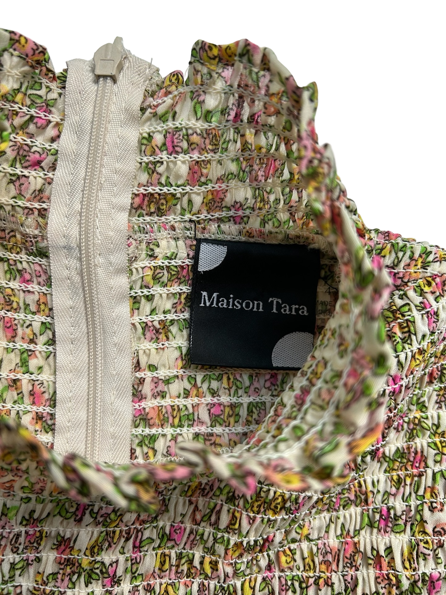 Women’s Small Size 4 Maison Tara Dress Smocked Floral Boho