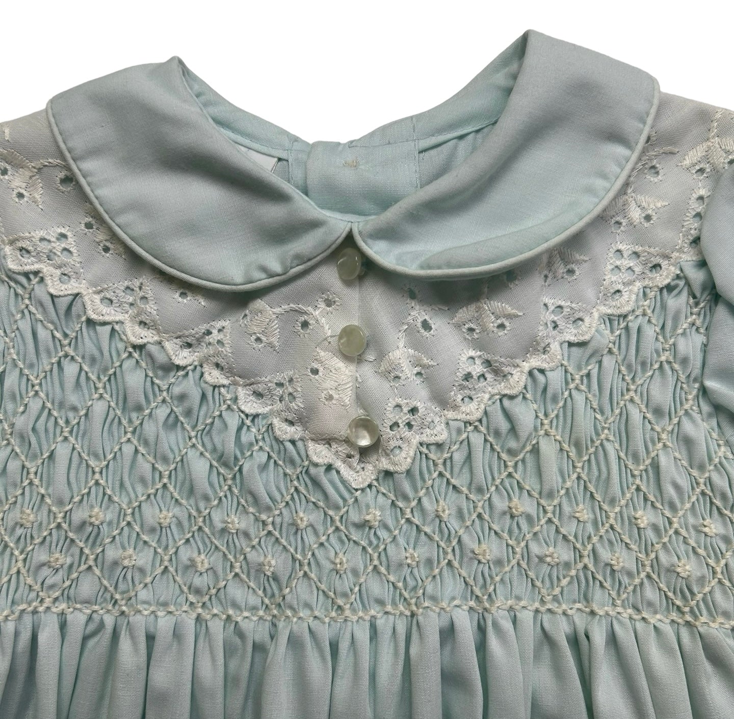 2T Toddler Girl Vintage Polly Flinders Blue Hand Smocked Dress