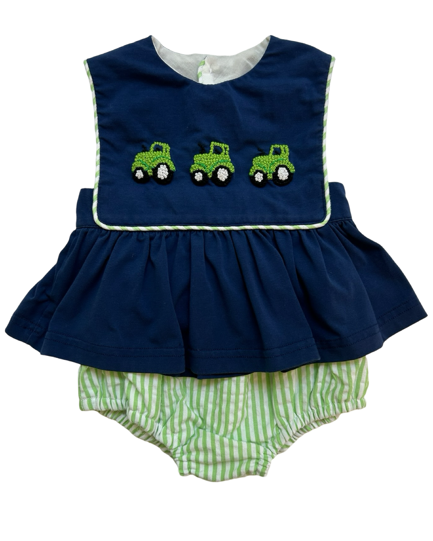 NB Baby Girls Sugar Dumplin Embroidered Tractors 🚜 🚜 🚜 With Diaper Cover. 2 Pieces Set.