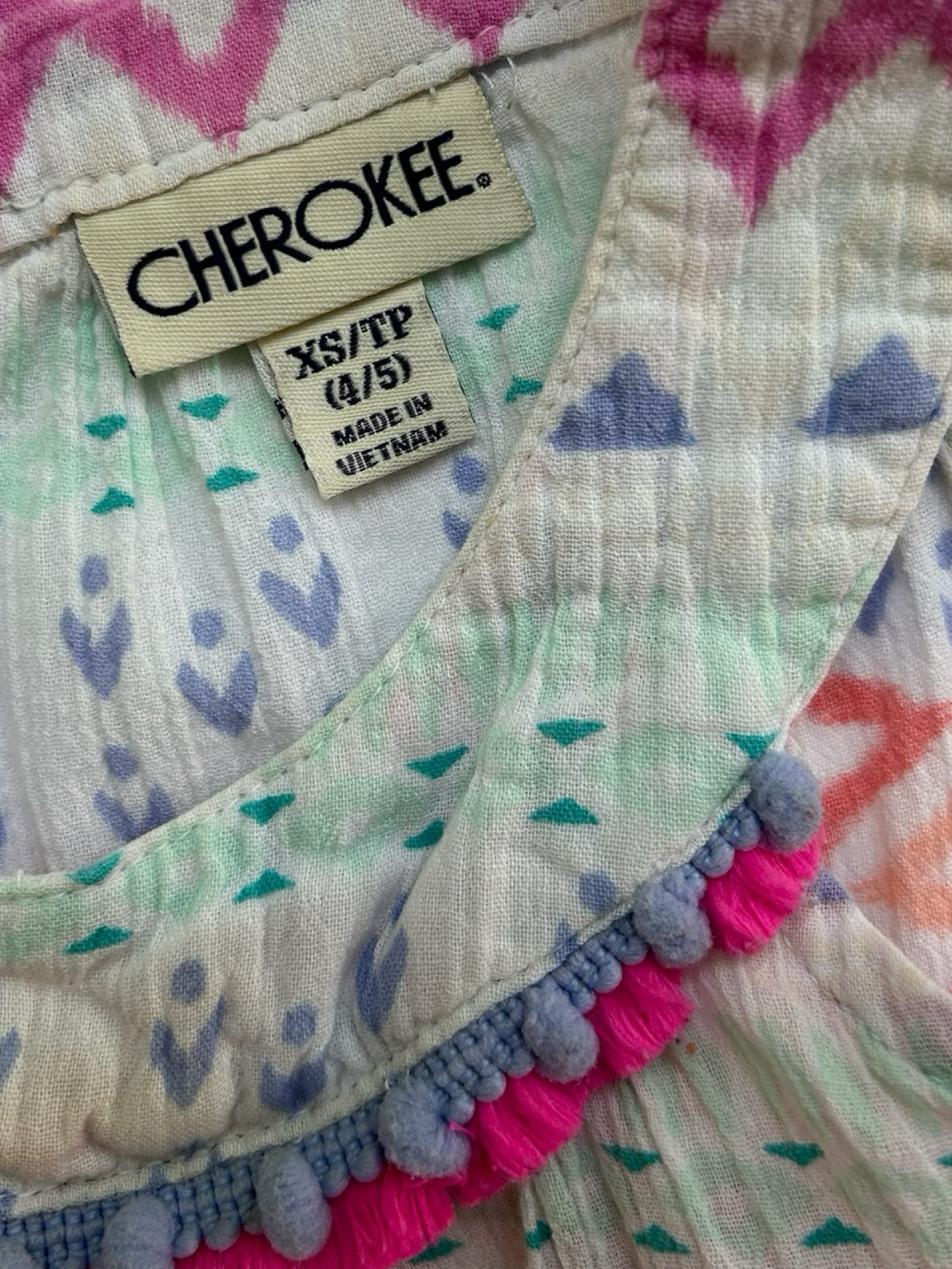 4T-5T Toddler Girls Cherokee Multicolor Sleeveless Tunic.