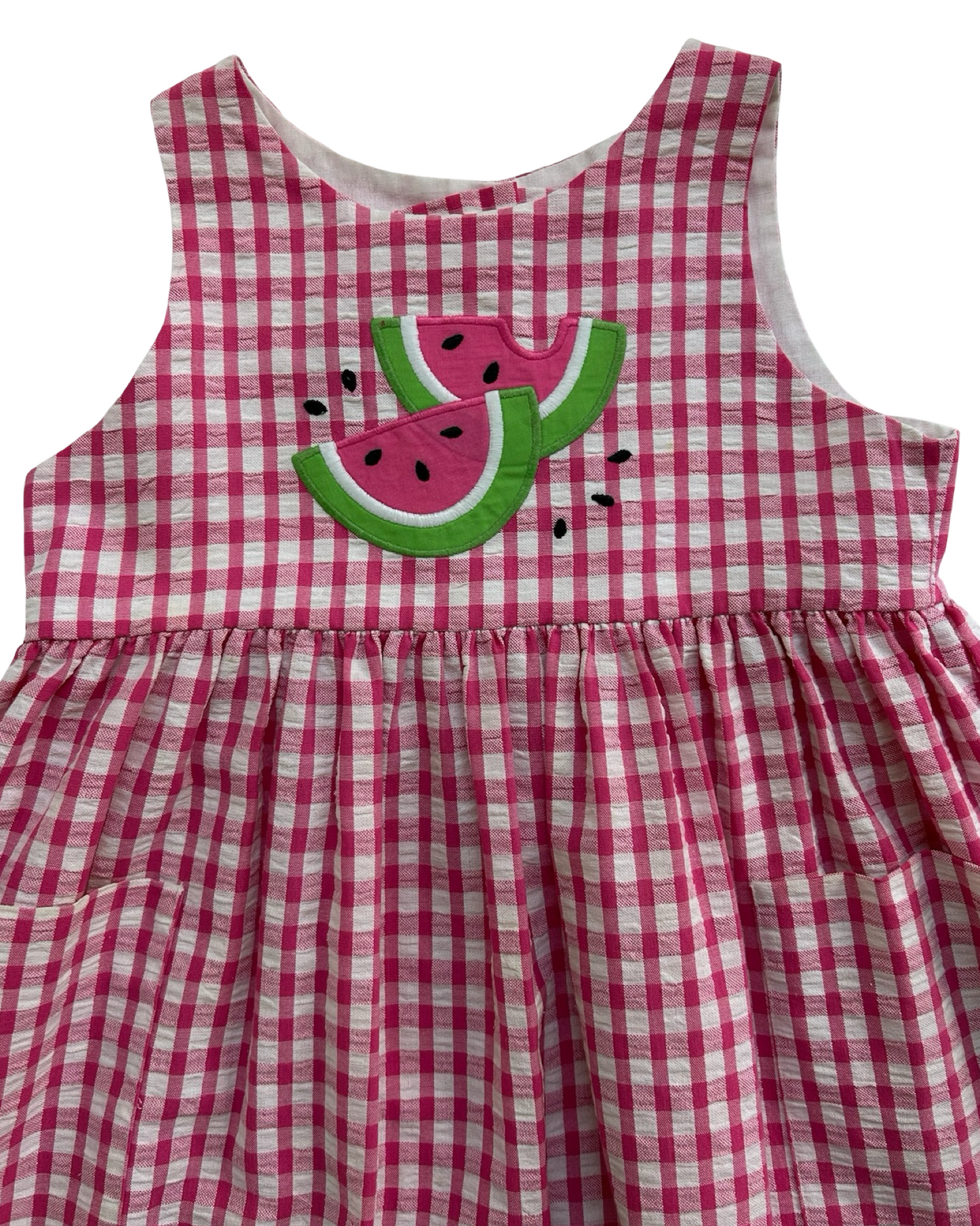 4T Toddlers Girls Kellys Kids Gingham Watermelon Themed Dress