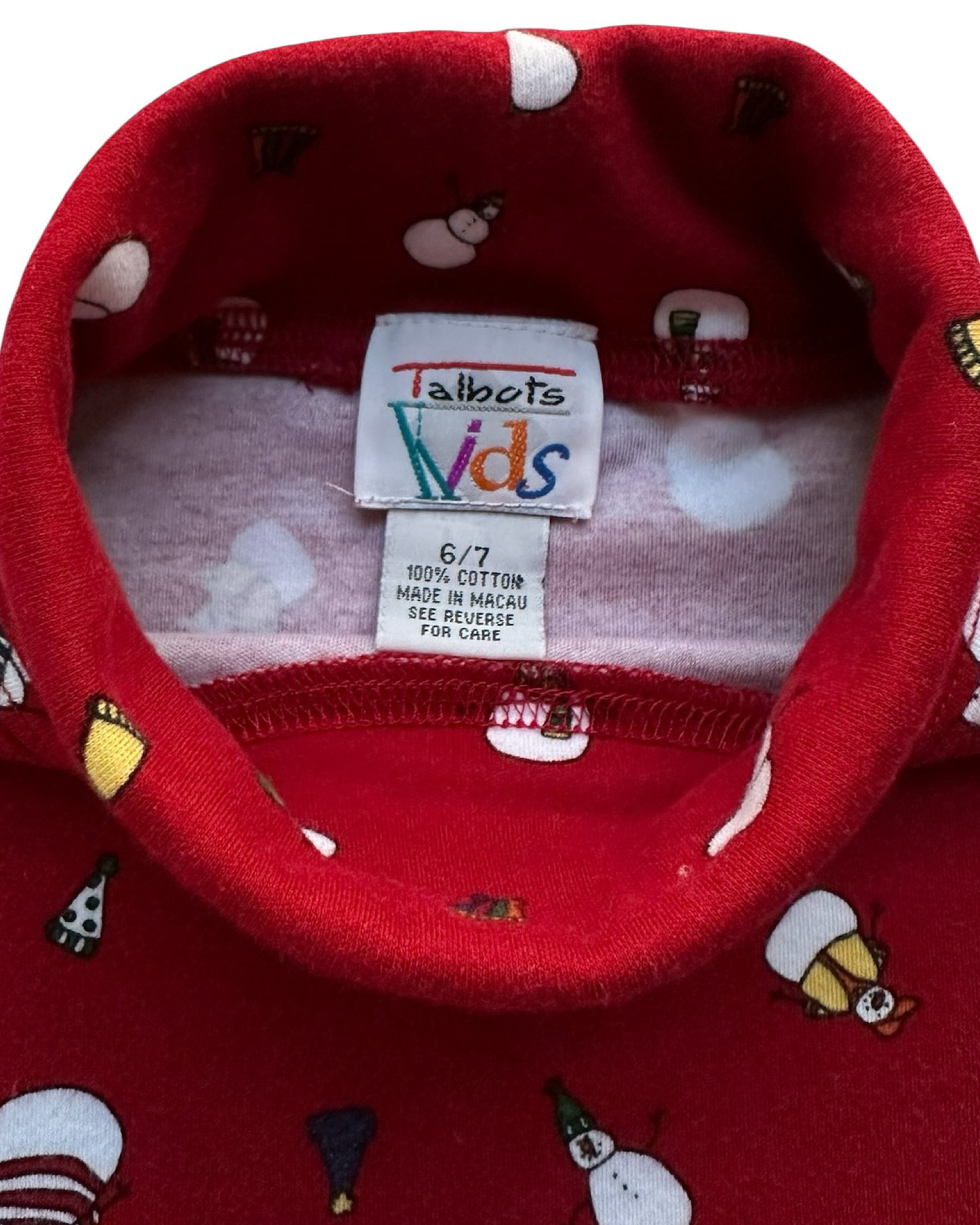 6T-7T Toddler Girls Talbots  Kids Holiday Christmas Snowman ⛄️ Mock Neck Sweater