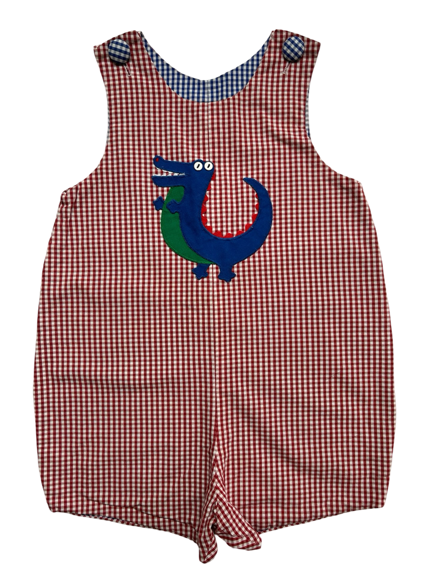 3T Toddler Boys Beaux Et Belles Gingham Alligator 🐊 🐊🐊John John Romper.