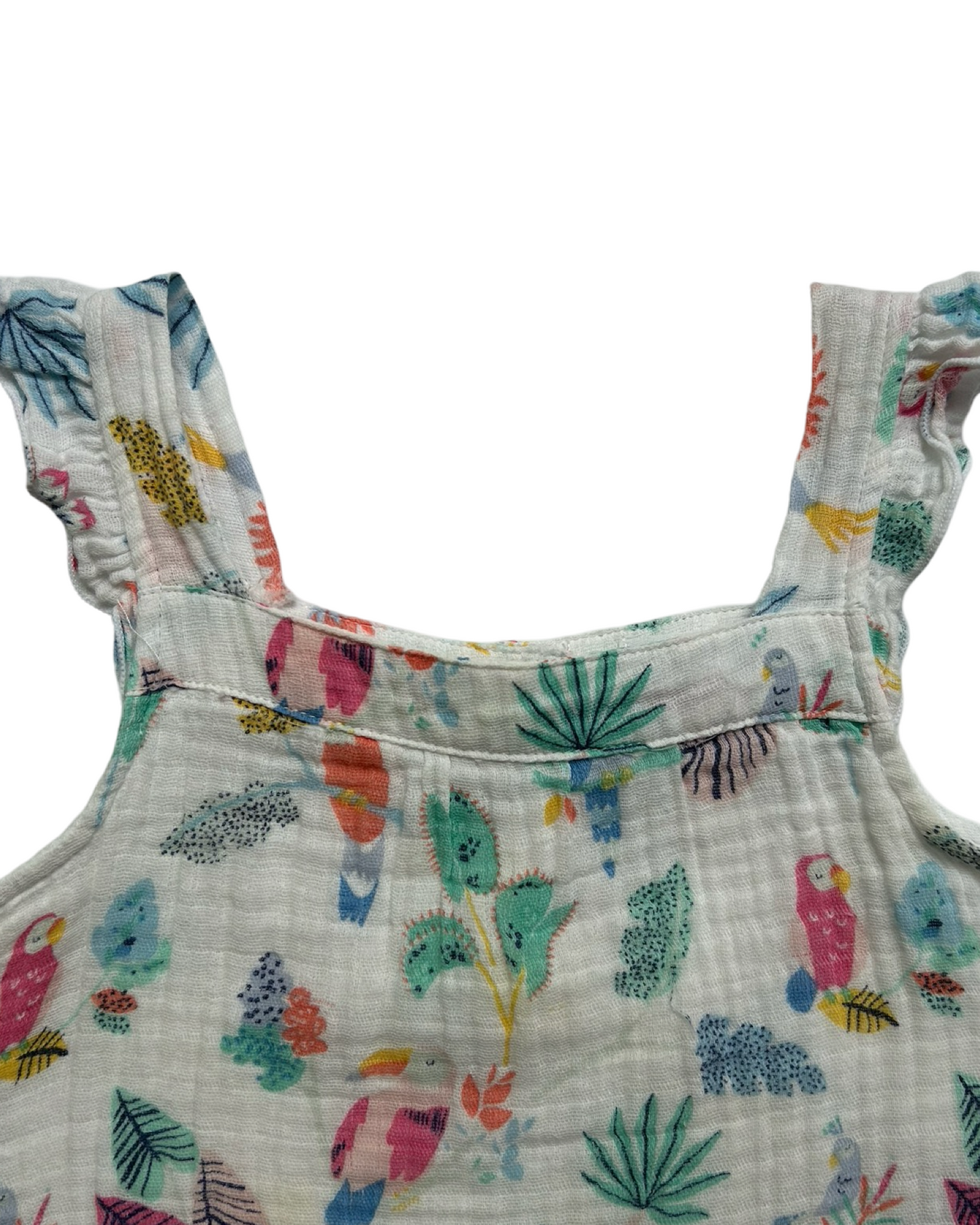 3T Toddler Girl Angel Dear Muslin Parrot Rainforest Dress