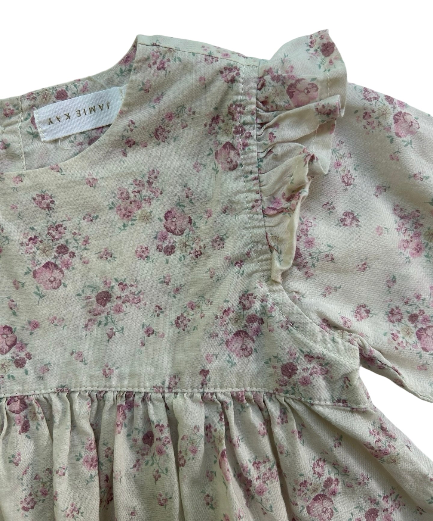 0-3M Baby Girl Jaime Kay Ruffle Pink Floral,Top & Bottom