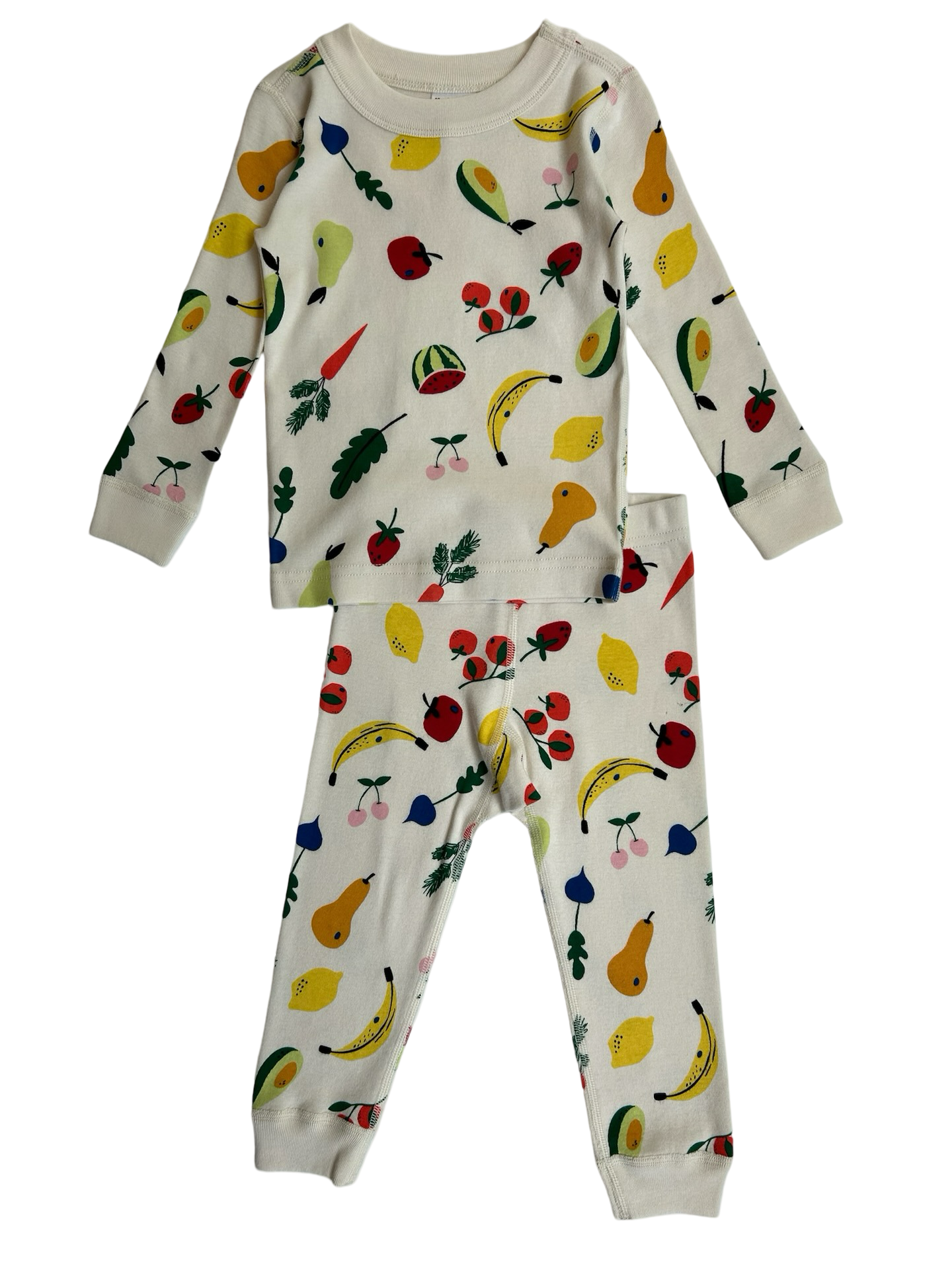 18M-24M Hanna Andersson Baby Girls Fruits / Veggies Print Long Sleeve Pajamas 2 Pieces Set. NWT