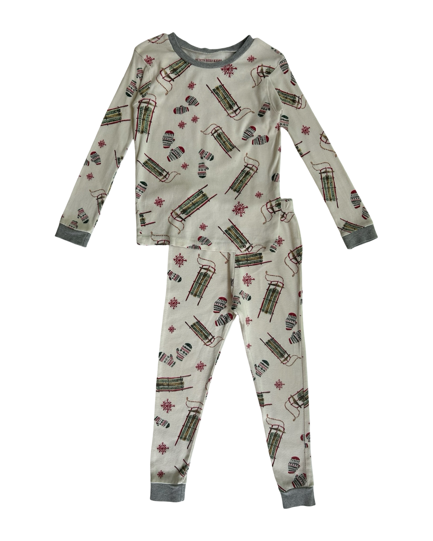 4T Toddler Girls/Boys (UNISEX) Burt’s Bees Kids Winter Christmas Organic Cotton 2 Piece Pjs Set