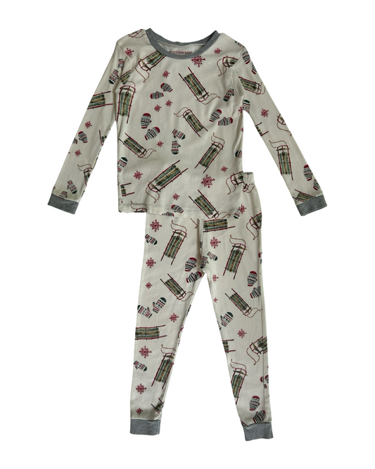 4T Toddler Girls/Boys (UNISEX) Burt’s Bees Kids Winter Christmas Organic Cotton 2 Piece Pjs Set