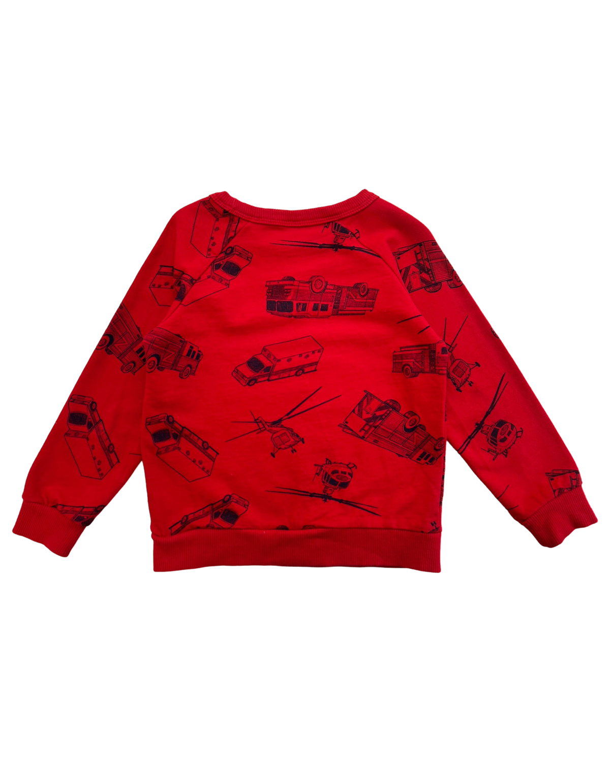 4T Toddler Boy Red Emergency Vehicles Sweatshirt