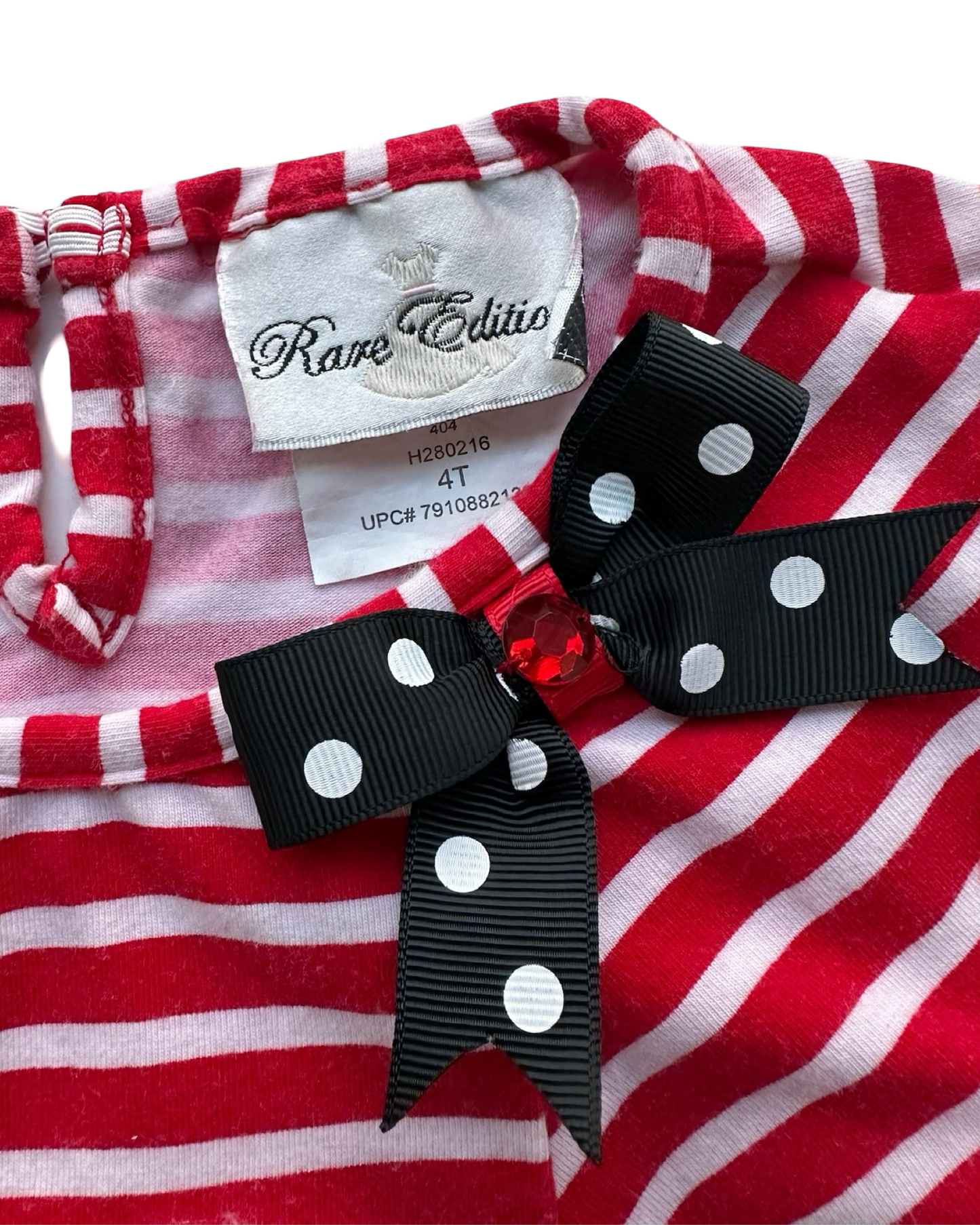 4T Toddler Girl Rare Editions Holiday Tunic Top Striped Christmas Santa Claus 🎅.