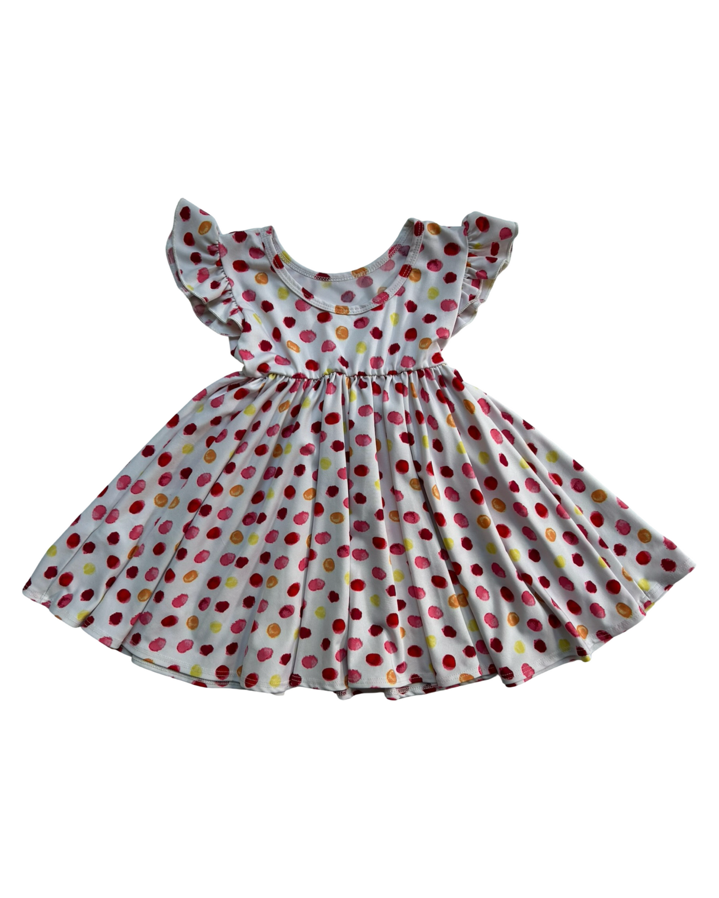 12-24M Baby Girls Dot Dot Smile Bow Cap Sleeve Twirl Dress
