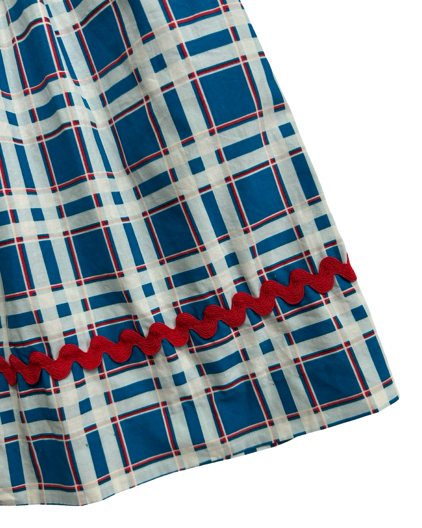 6T-7T Toddlers Girls Eleanor Rose Patriotic, Plaid, Ruffled Sleeve Dress