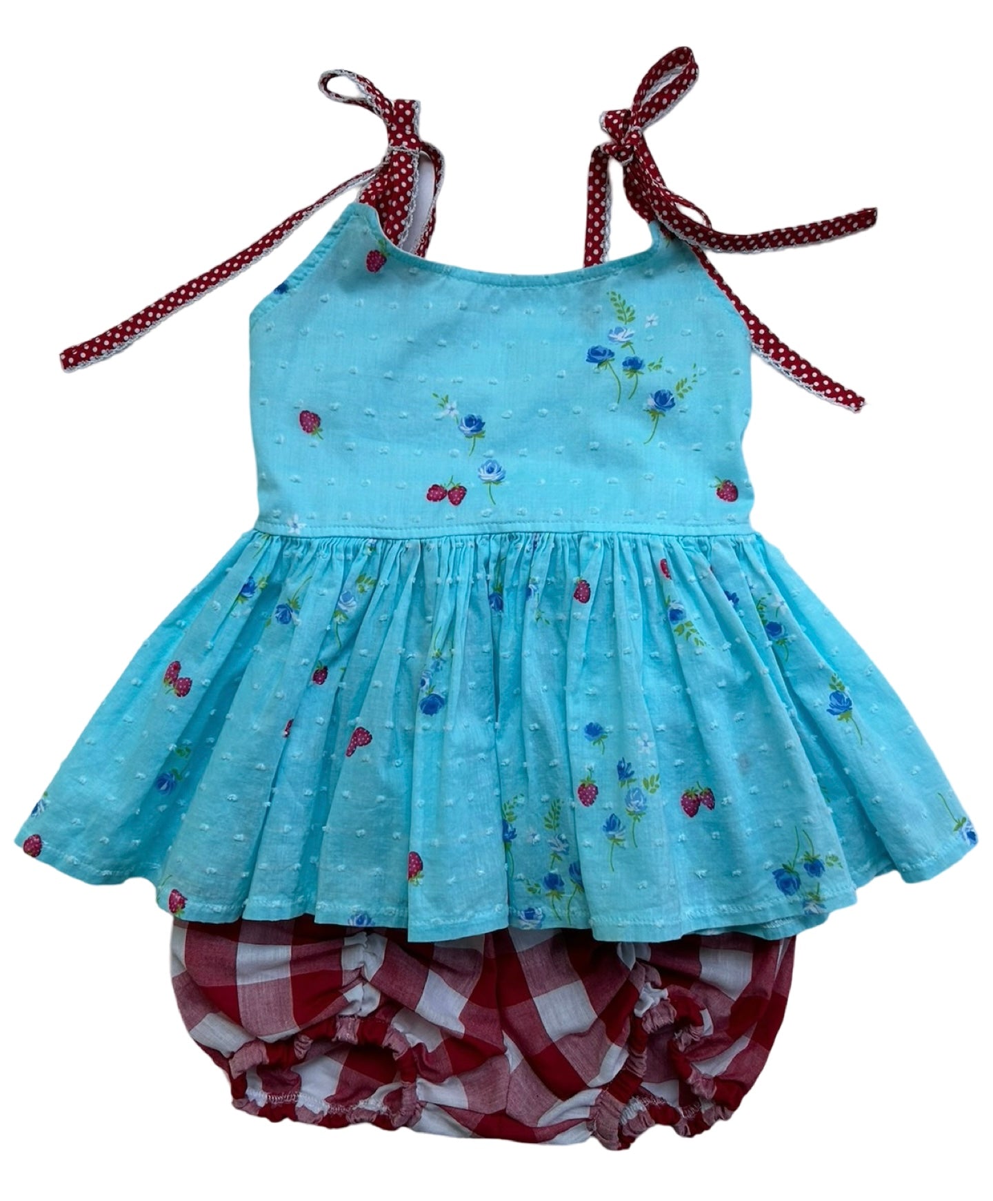 2T Toddler Girls Baby Love ‘n More Floral 🌸 And Strawberries 🍓 Bloomer Short Outfits 2 Pieces Set.