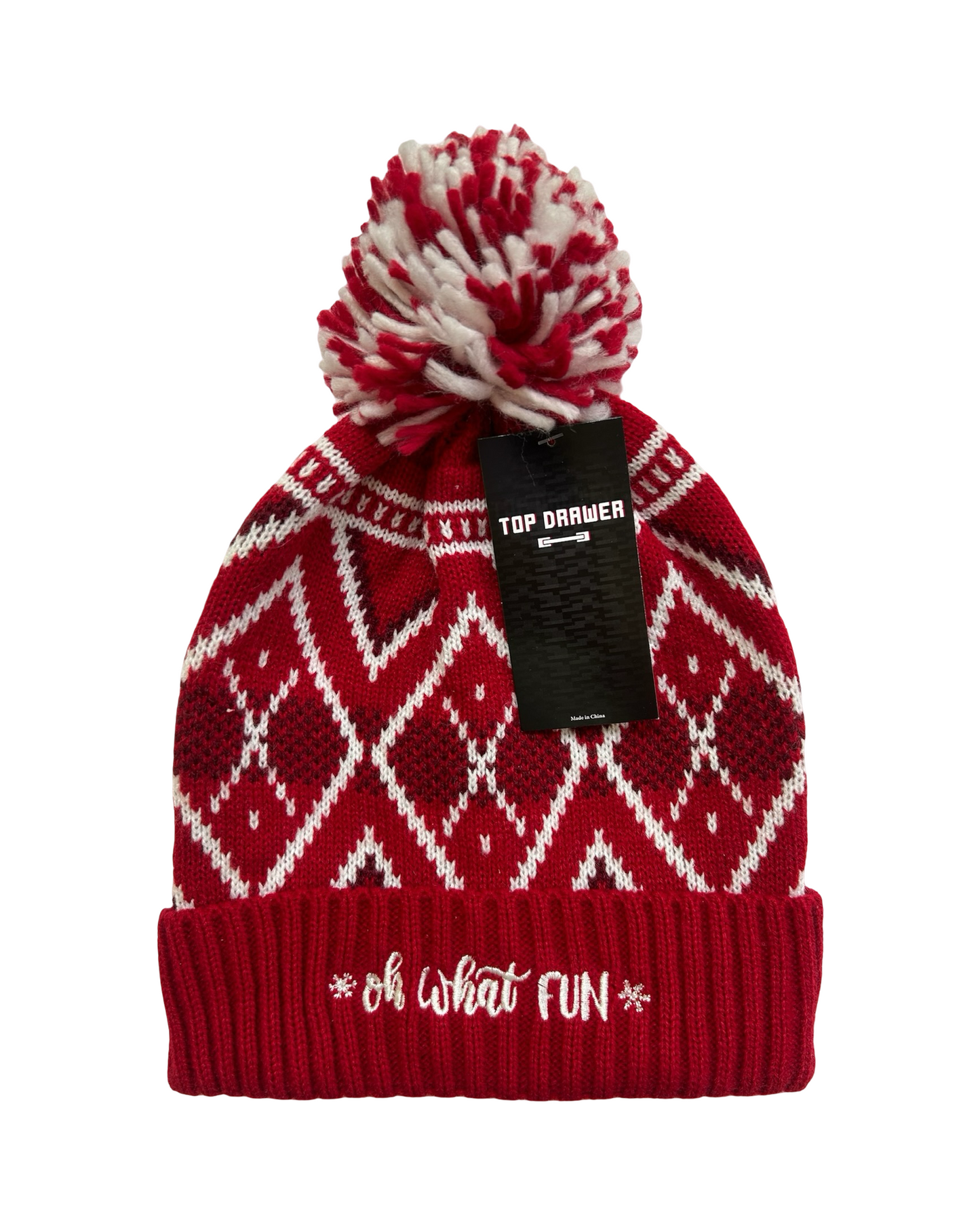One Size Girls ( 6-12 Years) Top Drawer Pom Pom Beanie NWT.