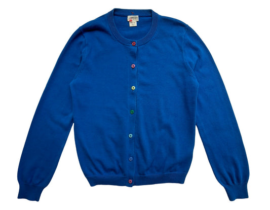 L 10Y / 11Y Youth Girl’s Crewcuts Casey Long Sleeve Cardigan Sweater With Rainbow Button Front.
