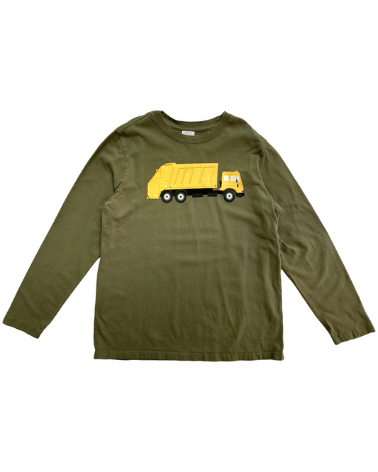 Youth Boys Size 12Y (150cm) Hanna Andersson Long Sleeve Green Garbage Truck Long Sleeve Truck