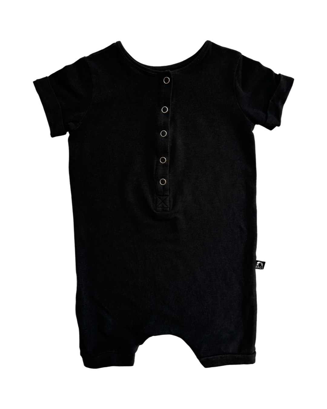 2T Toddler Boy / Girl Black RAGS to Raches Essentials Shortie Romper