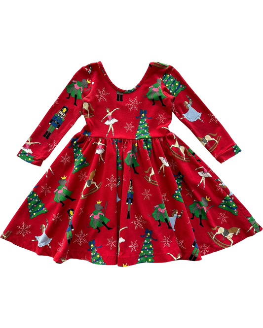 4T - 5T Toddler Girls Eleanor Rose Christmas Joy Holiday Long Sleeve Knit Dress