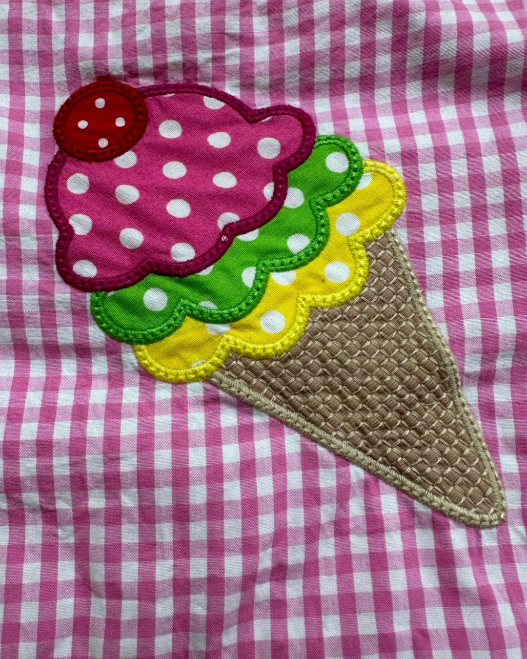 18M-24M Baby Girl Pink Seersucker Lil' Cactus Ice Cream Swim Suit