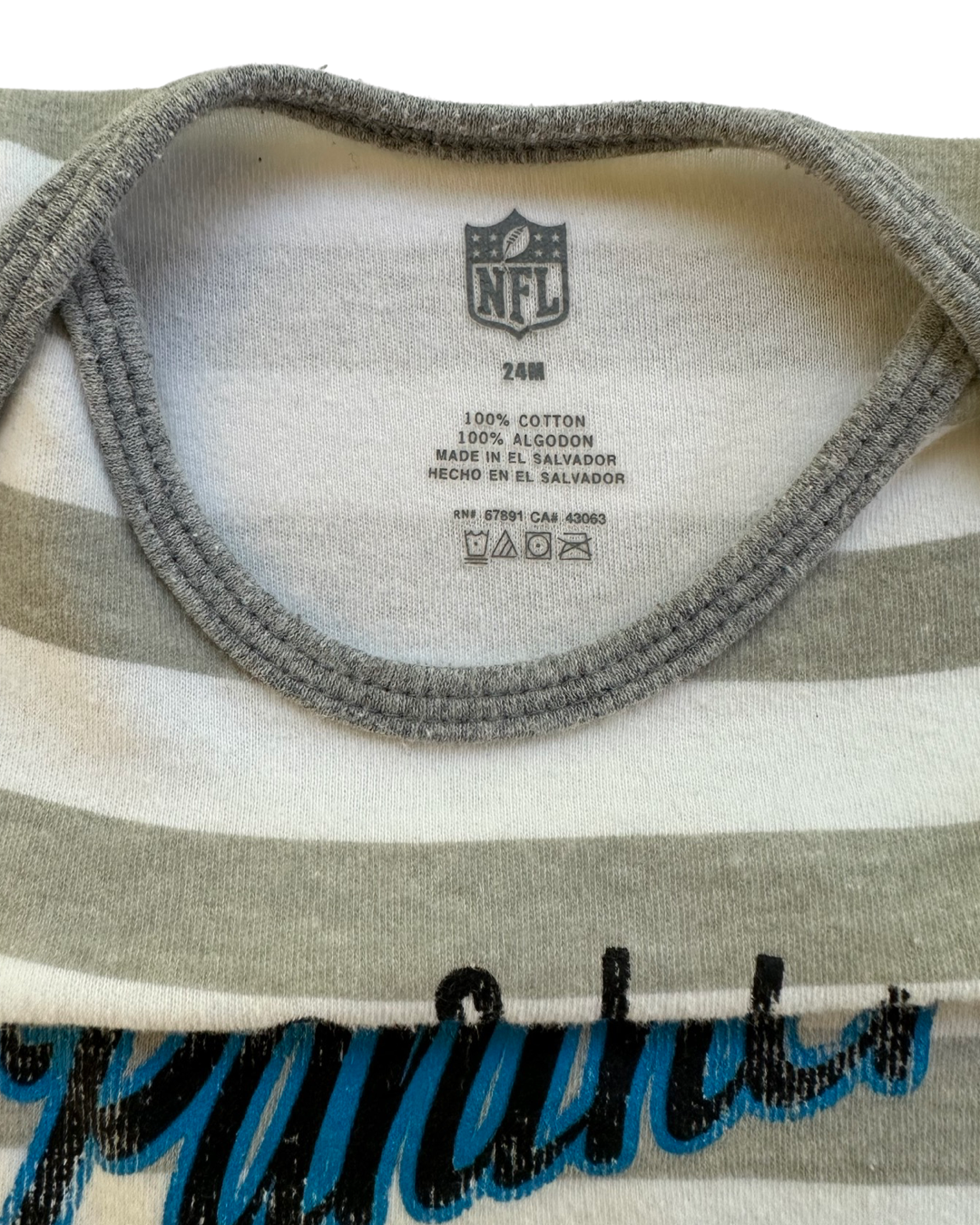 24M Baby Boy / Girl NFL Carolina Panthers Onesie