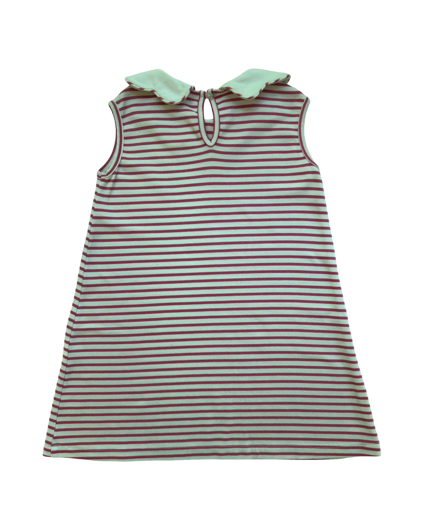 4 Toddlers Girls Shower Me With Love Striped Collared Sleeveless Dress.