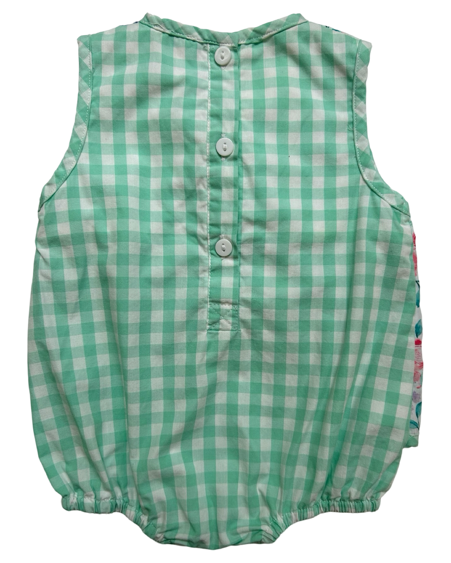 NB Baby Girls Sugar Dumplin Gingham Floral 🌺 🌸Romper