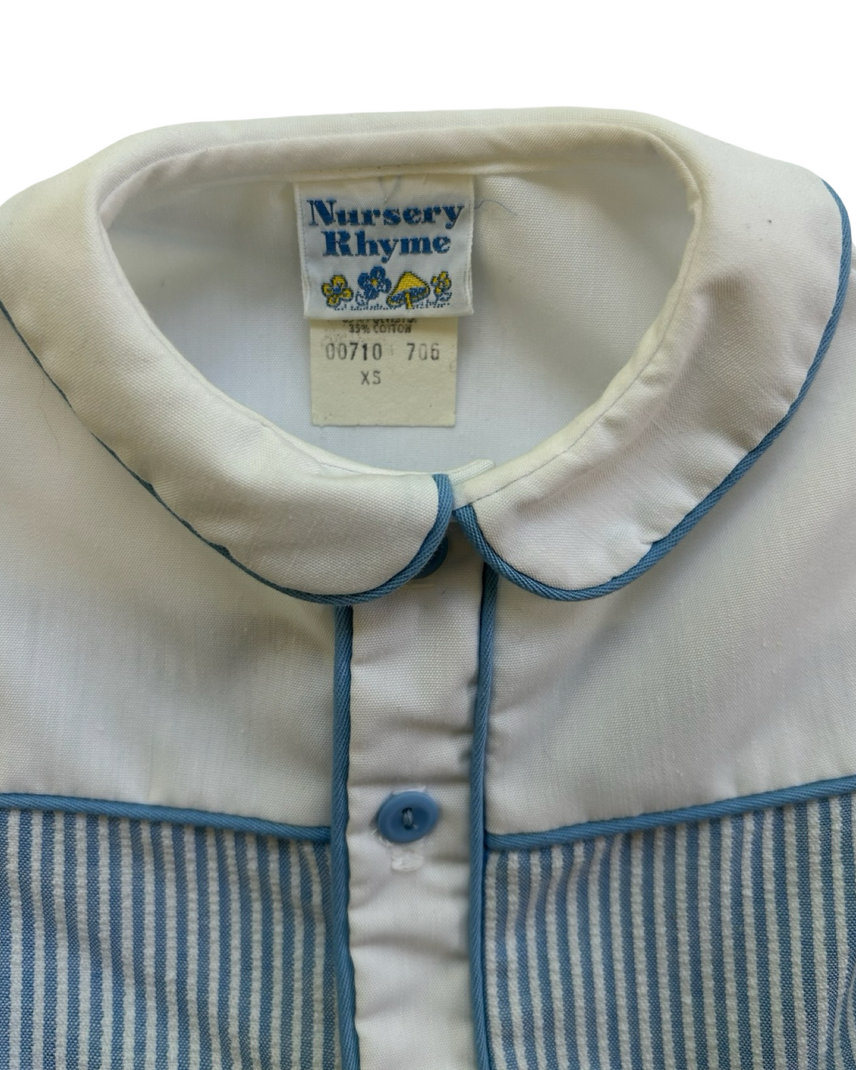 XS Newborn Baby Boy Vintage Nursery Rhyme Striped Bubble Romper Outfit.