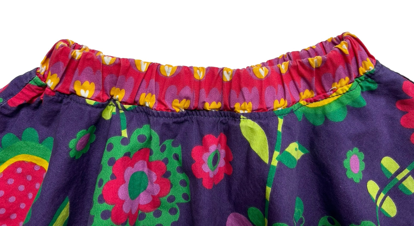 18M Baby Girl’s Jelly The Pug Telluride Claire Purple And Flowers Multi-Layer Skirt.