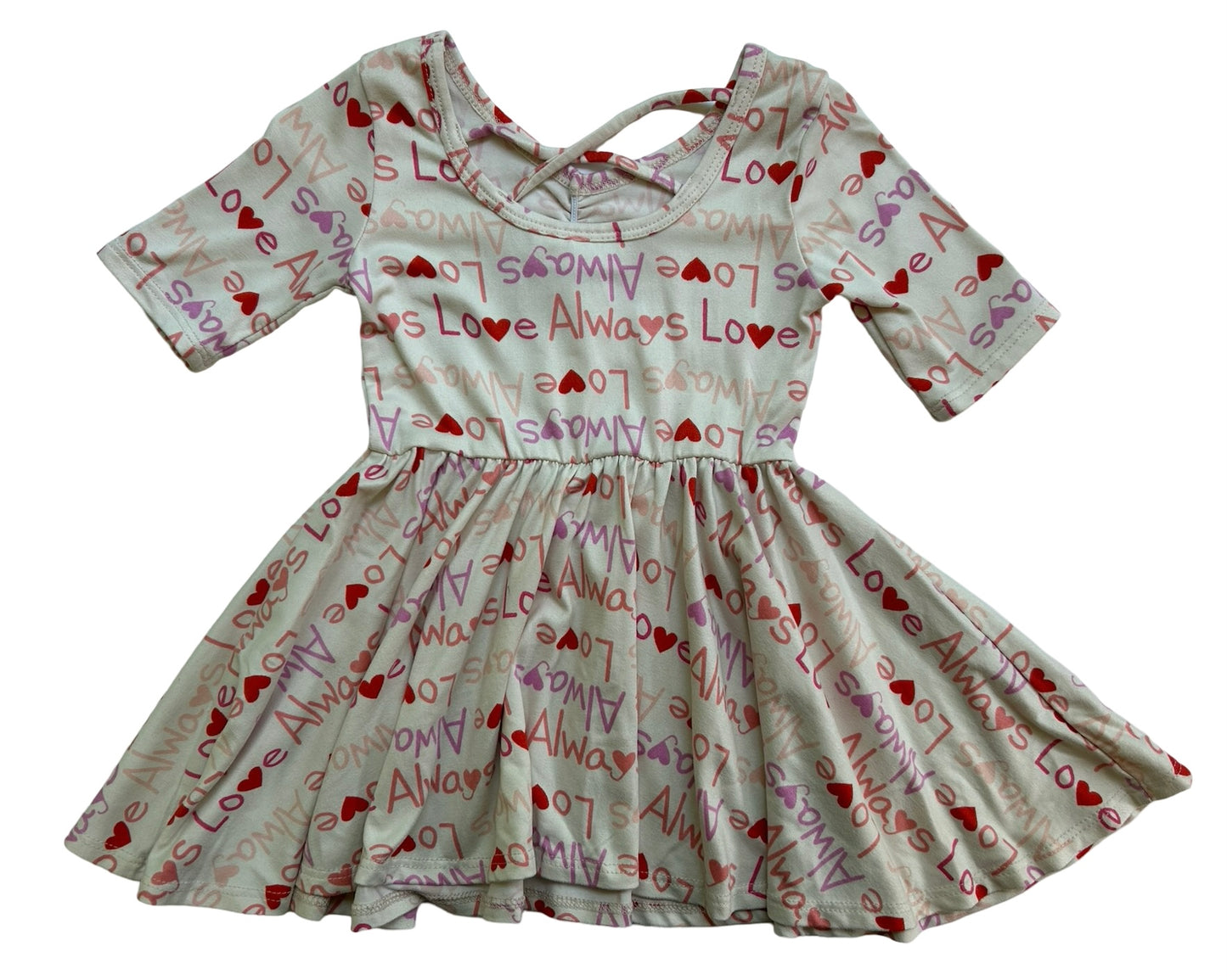 12M - 24M Baby Girl Be My Valentine Dot Dot Smile Twirl Dress
