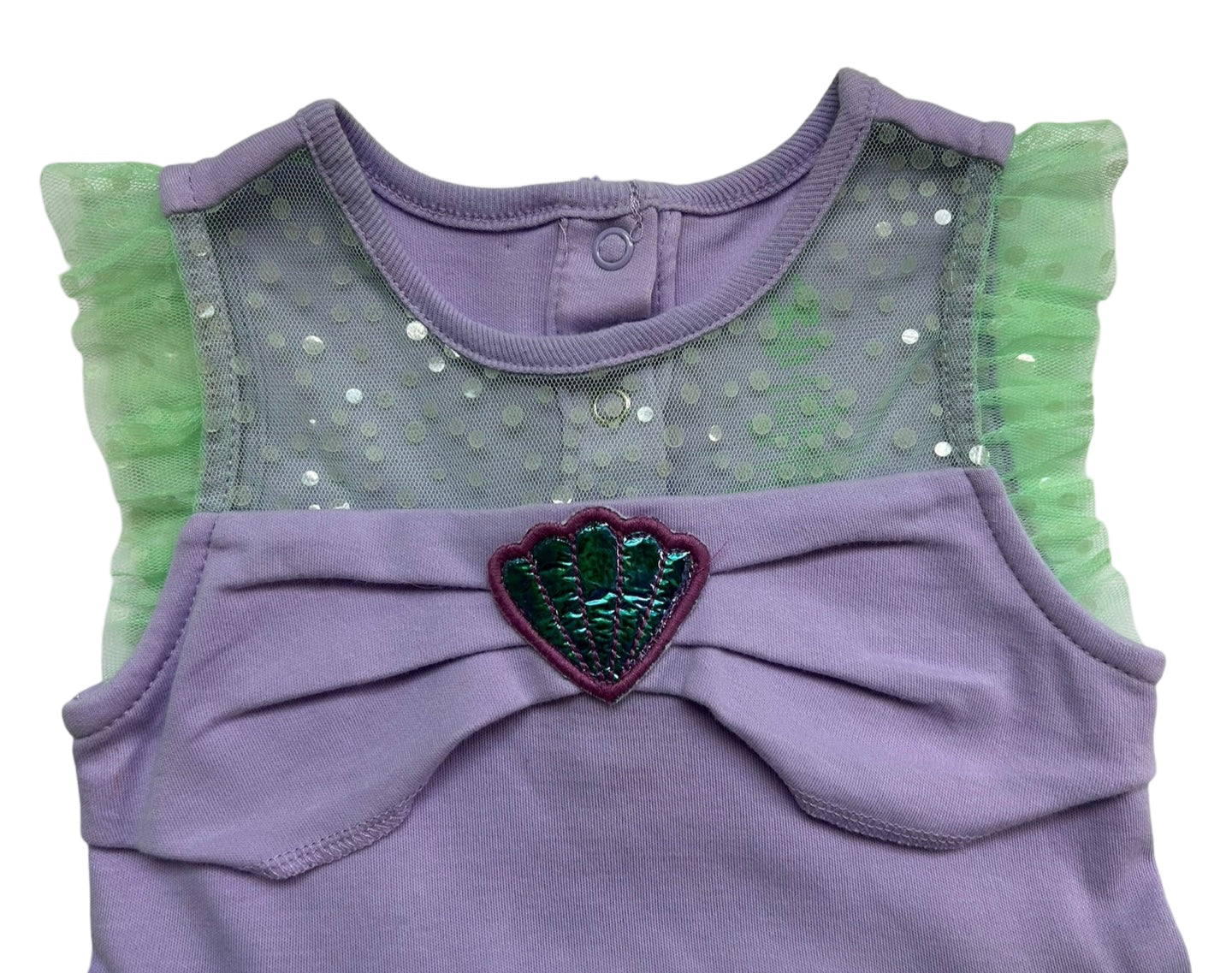 18M - 24M Baby Girls Disney Baby Ariel Mermaid 🧜‍♀️ Tutu Bodysuit Costume Romper.